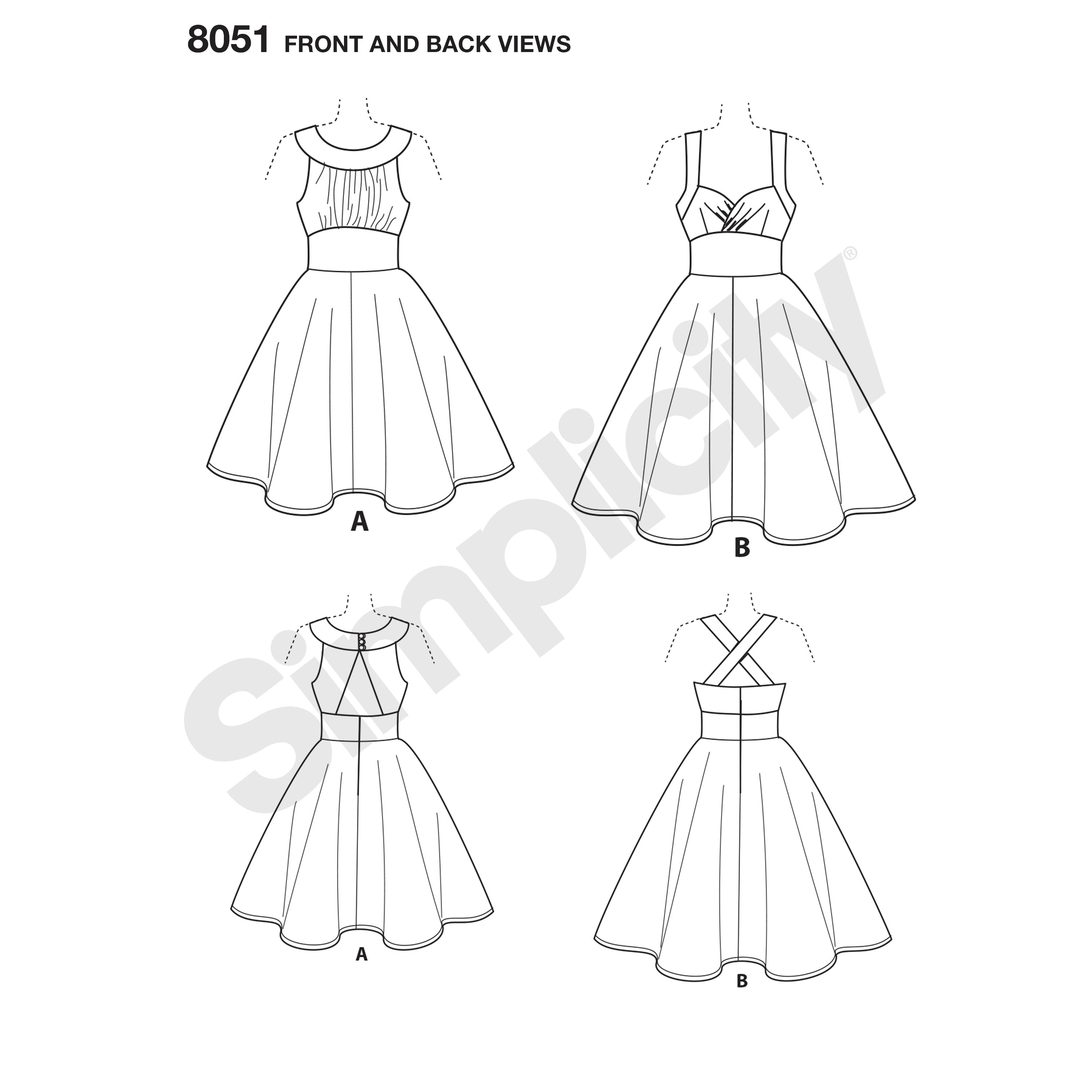 Simplicity Vintage Dresses S8051