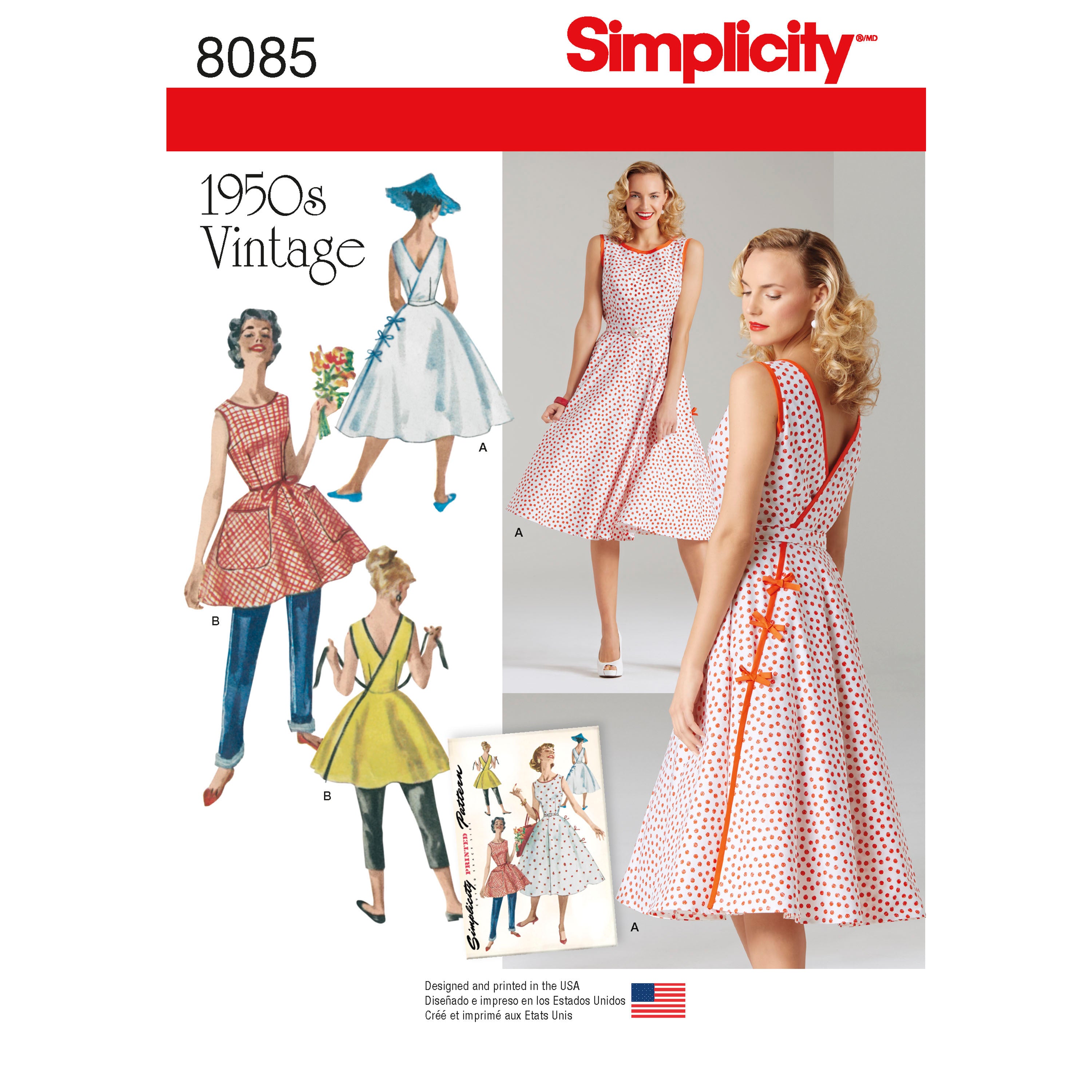 Simplicity Vintage 1950's Dress S8085