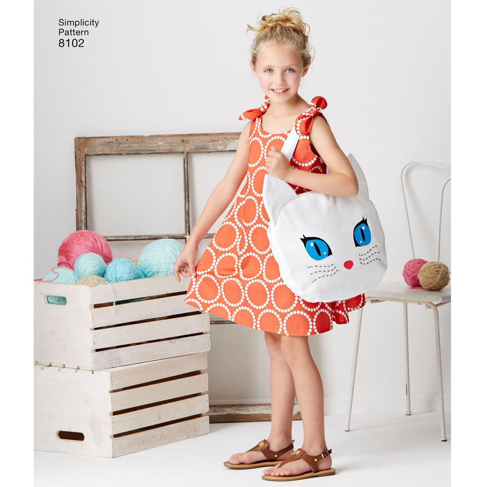 Simplicity Childs Sundress and Tote S8102