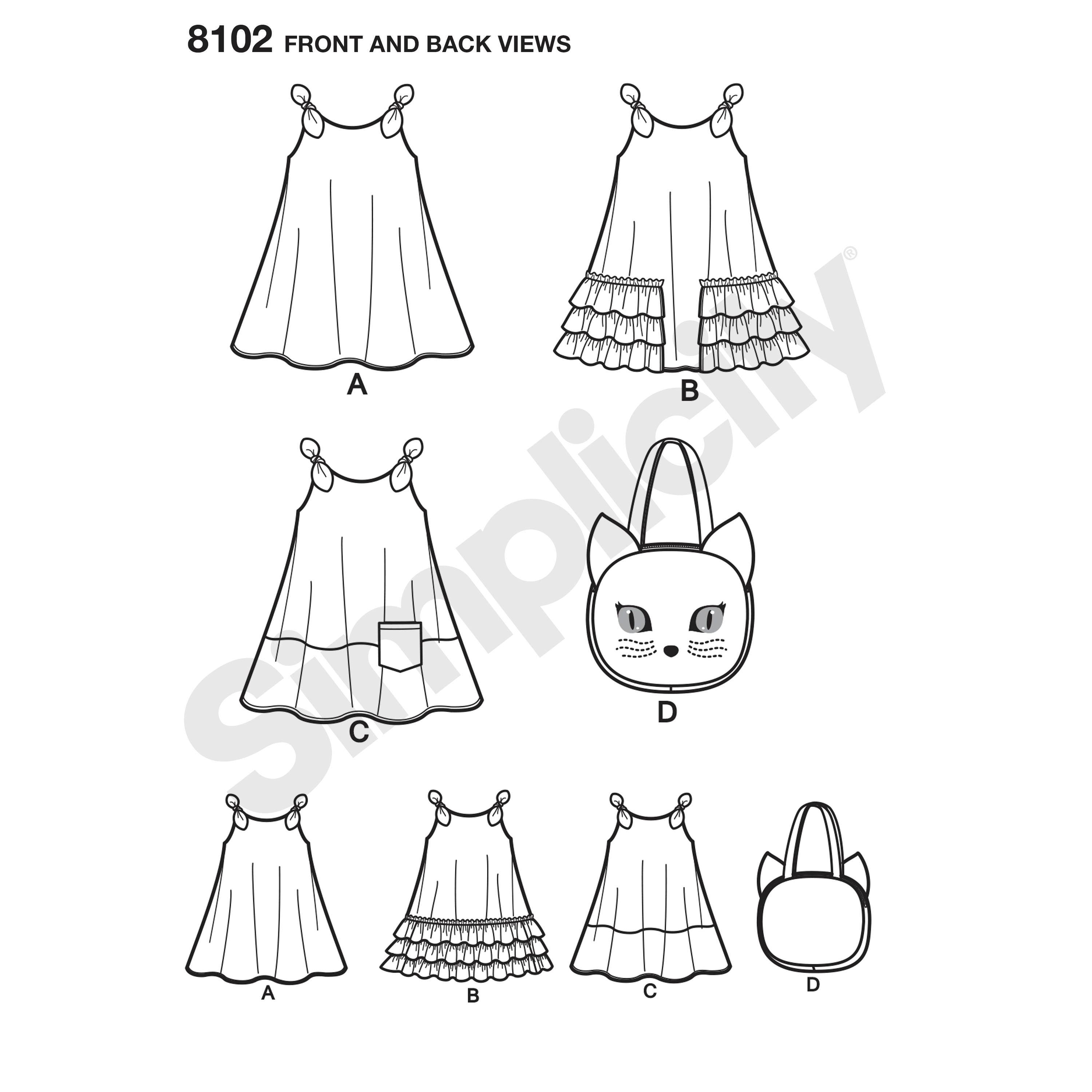 Simplicity Childs Sundress and Tote S8102