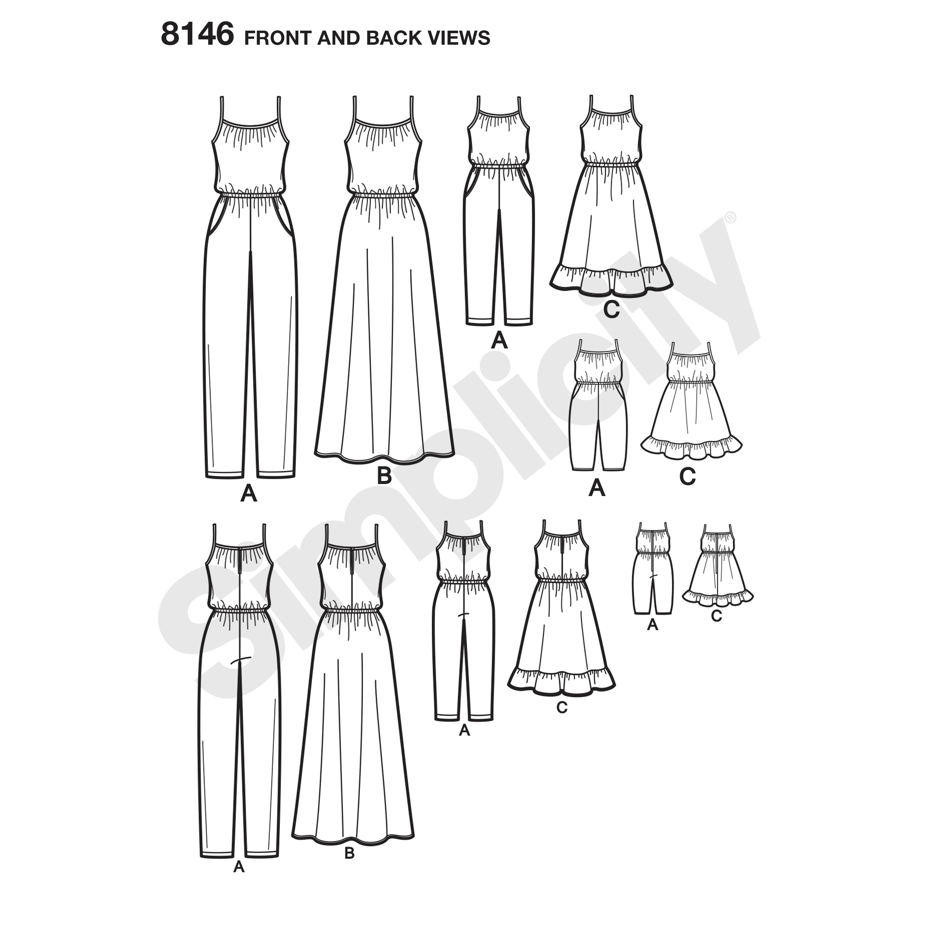 Simplicity Women/Girl Jumpsuit & Dress S8146
