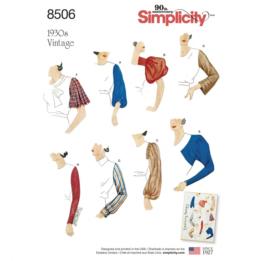 Simplicity Vintage Set of Sleeves S8506