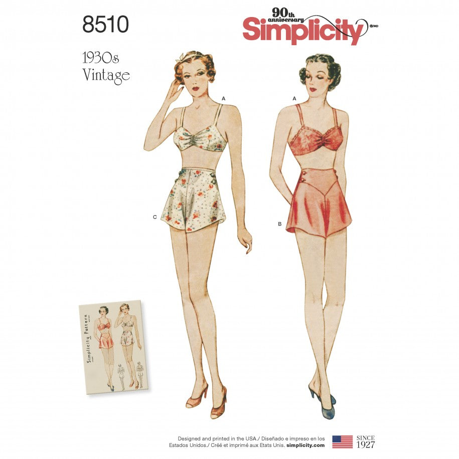 Simplicity Vintage Brassiere & Panties S8510