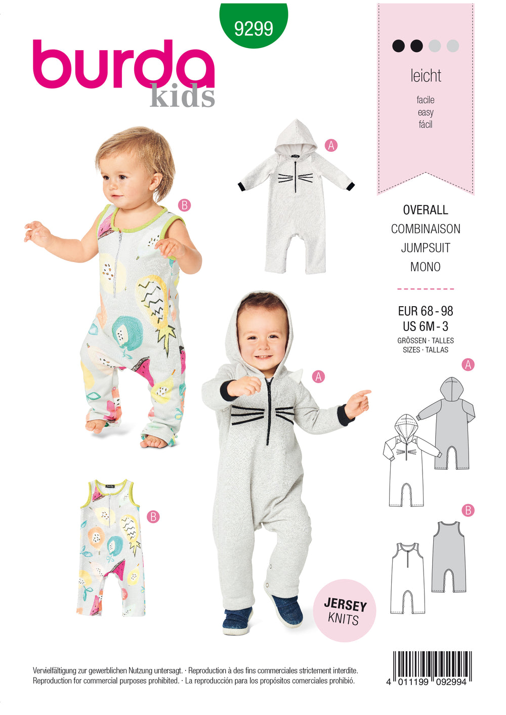 Burda Baby/Child Jumpsuits 9299
