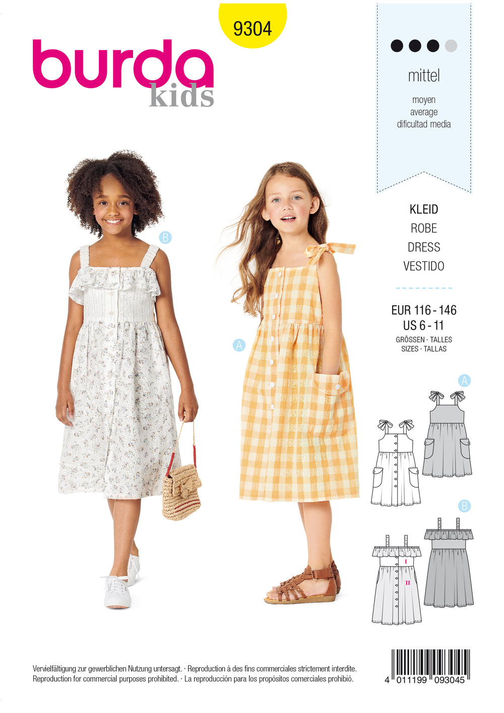 Burda Child Pinafore Dresses 9304