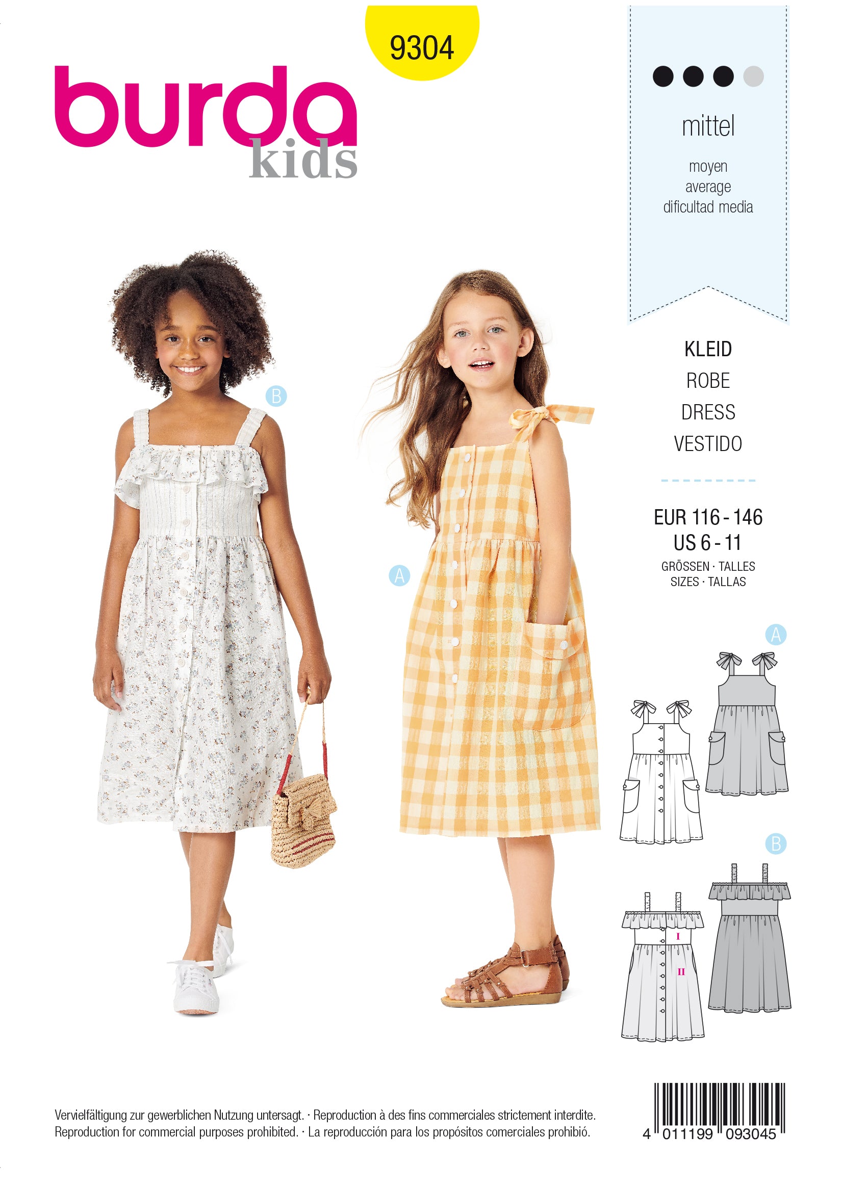 Burda Child Pinafore Dresses 9304