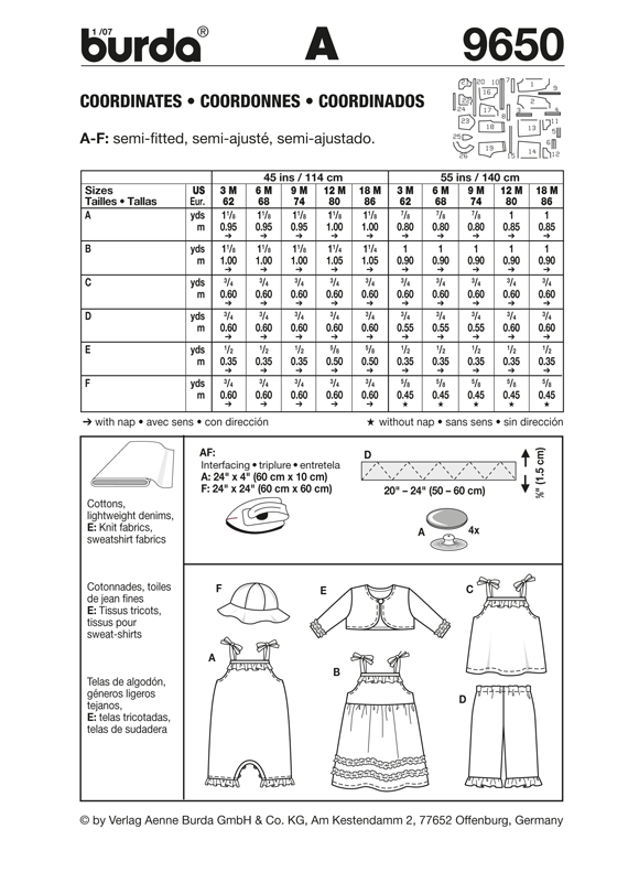 Burda Babies Co-ordinates 9650