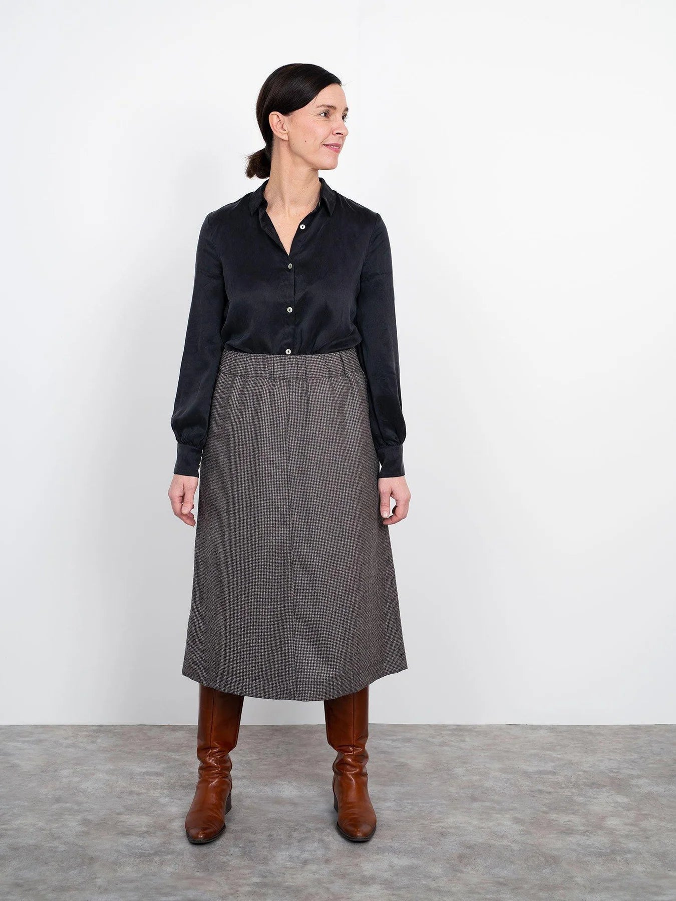 The Assembly Line A-line Midi Skirt – The Fold Line