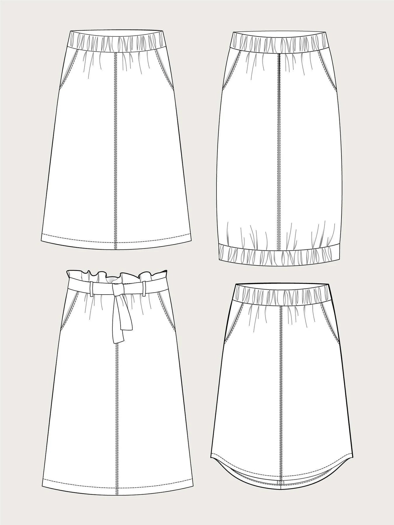 The Assembly Line A-line Midi Skirt – The Fold Line
