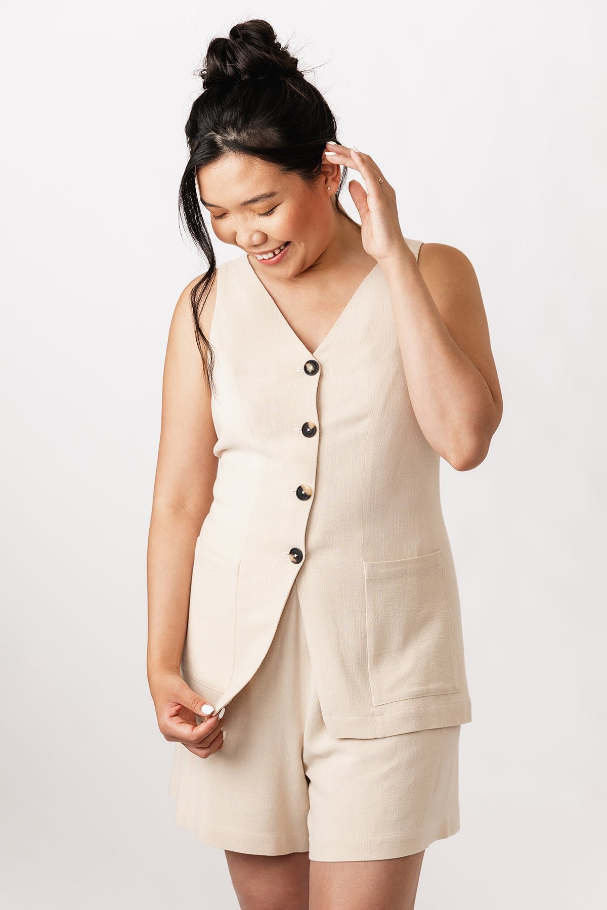 Named Asteri Button-down Dress and Vest