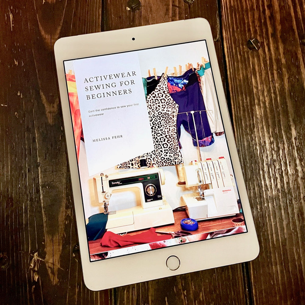 An E-book, Activewear Sewing for Beginners from Fehr Trade on The Fold Line. A book about how to, select appropriate activewear fabrics and elastics, cut out your pattern, sew robust seams on a standard sewing machine or overlocker/serger, troubleshoot an