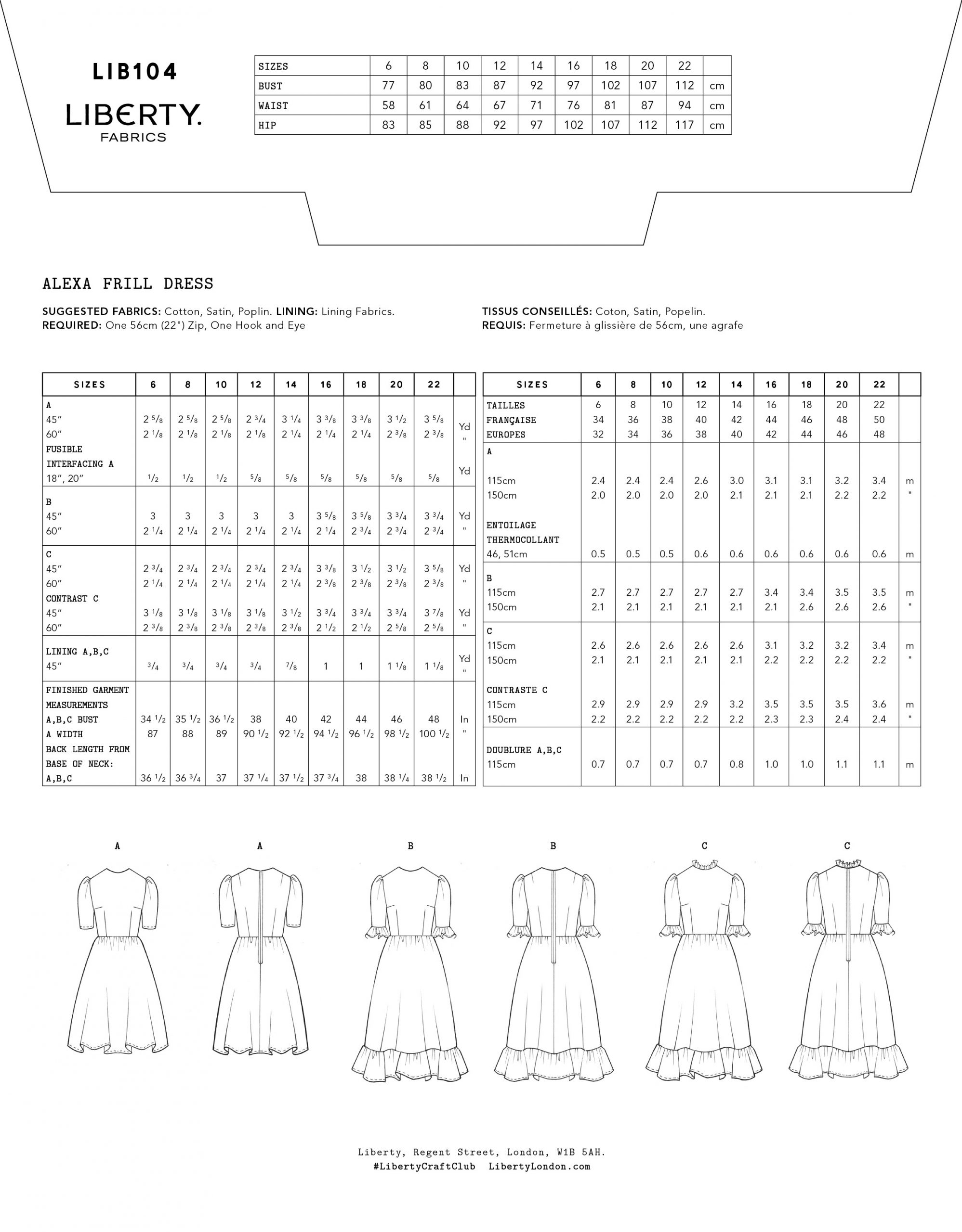 Liberty Sewing Patterns Alexa Frill Dress