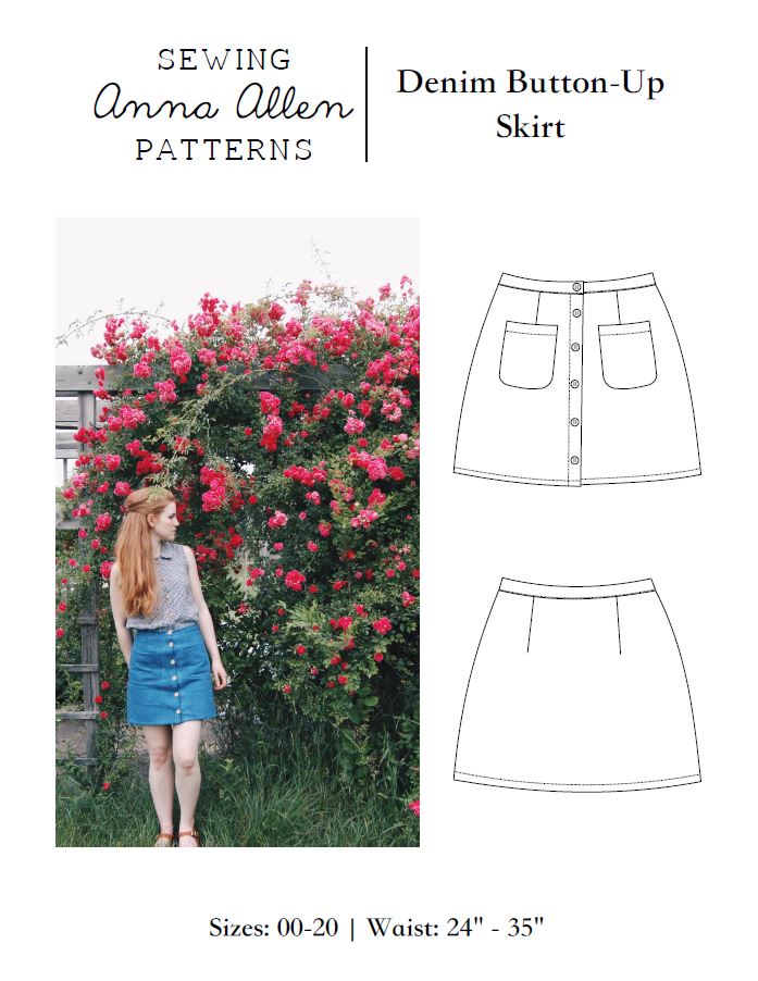 Anna Allen Denim Button-Up Skirt PDF