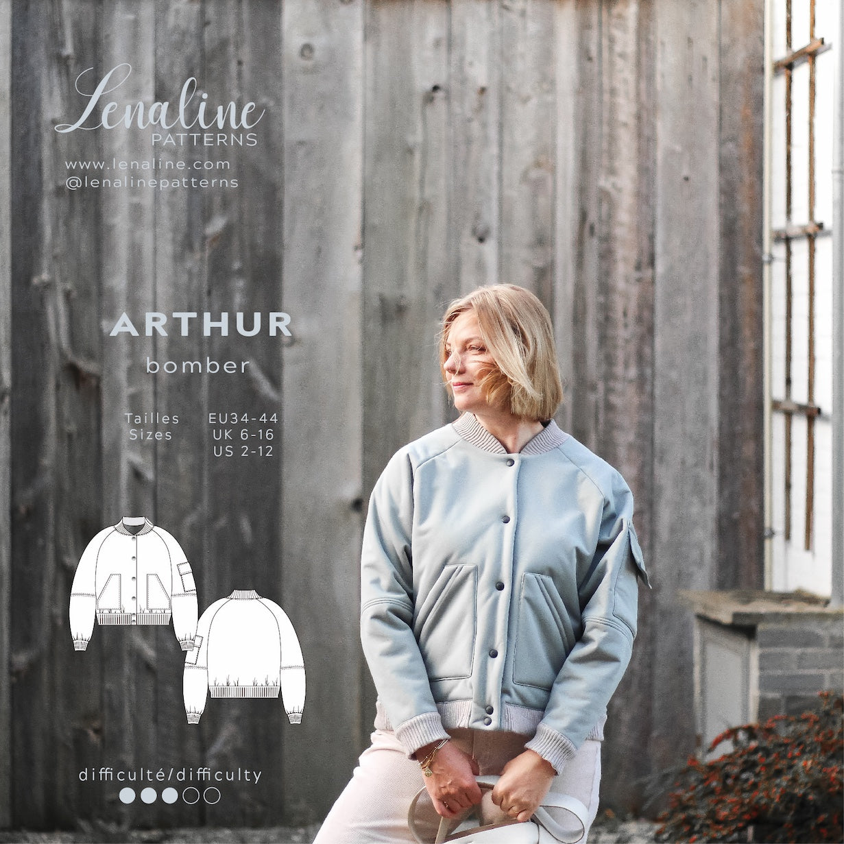 Lenaline Patterns Arthur Bomber Jacket