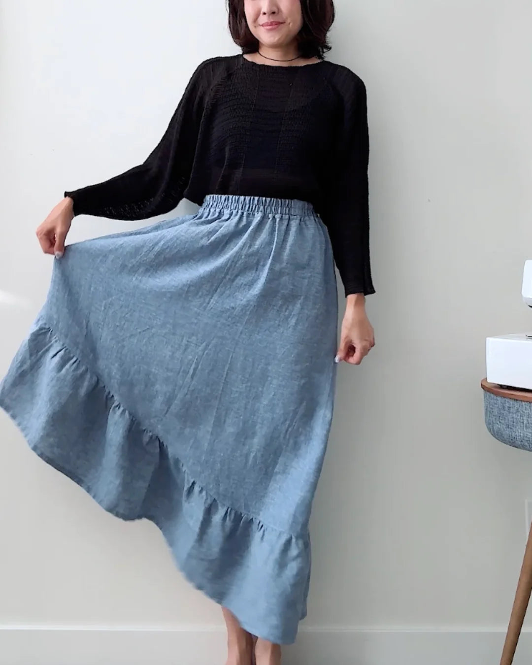 Sewing Therapy Asymmetric Ruffle Skirt