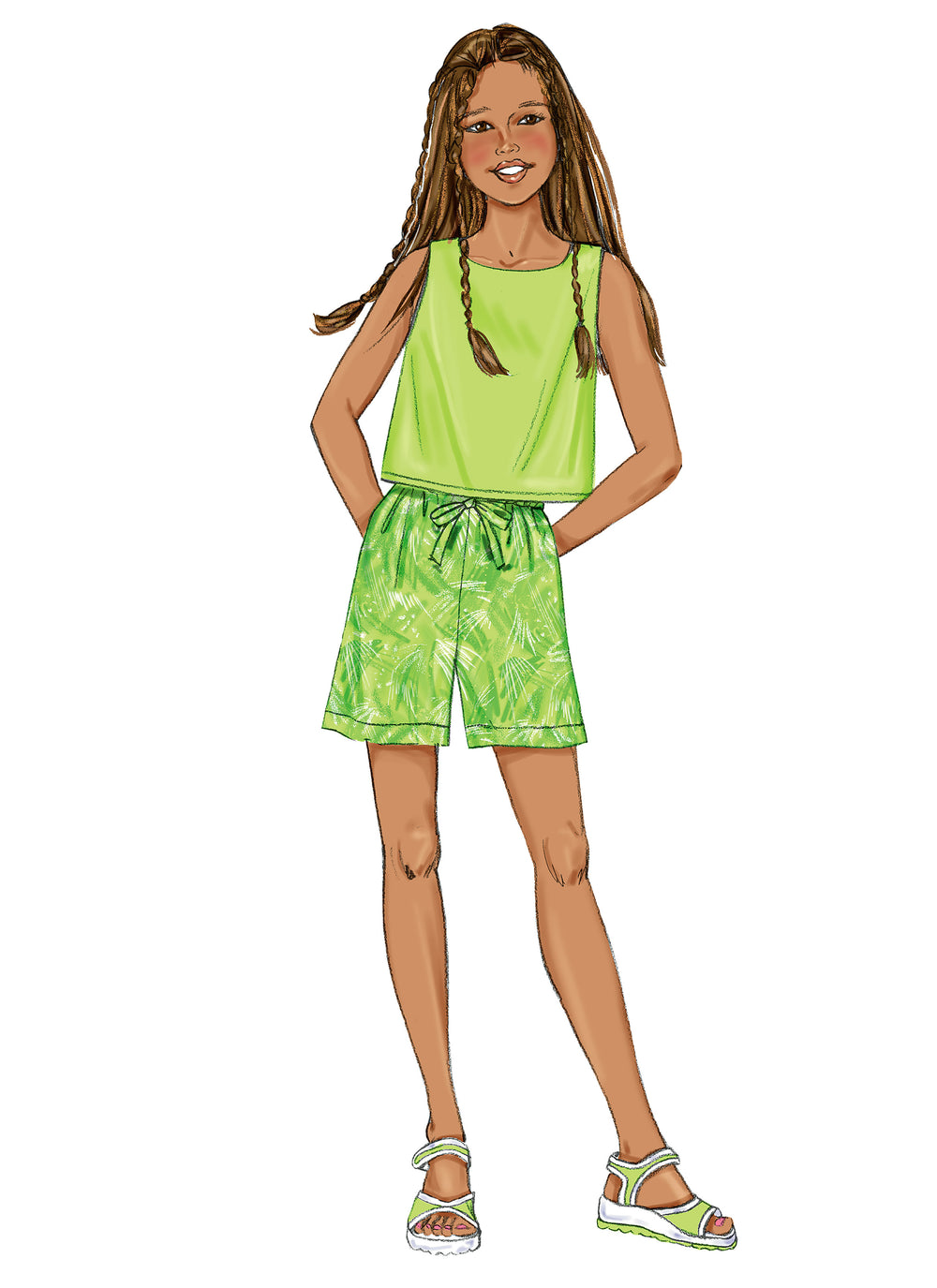 Butterick Girl/Teen Top, Dress, Shorts B3860