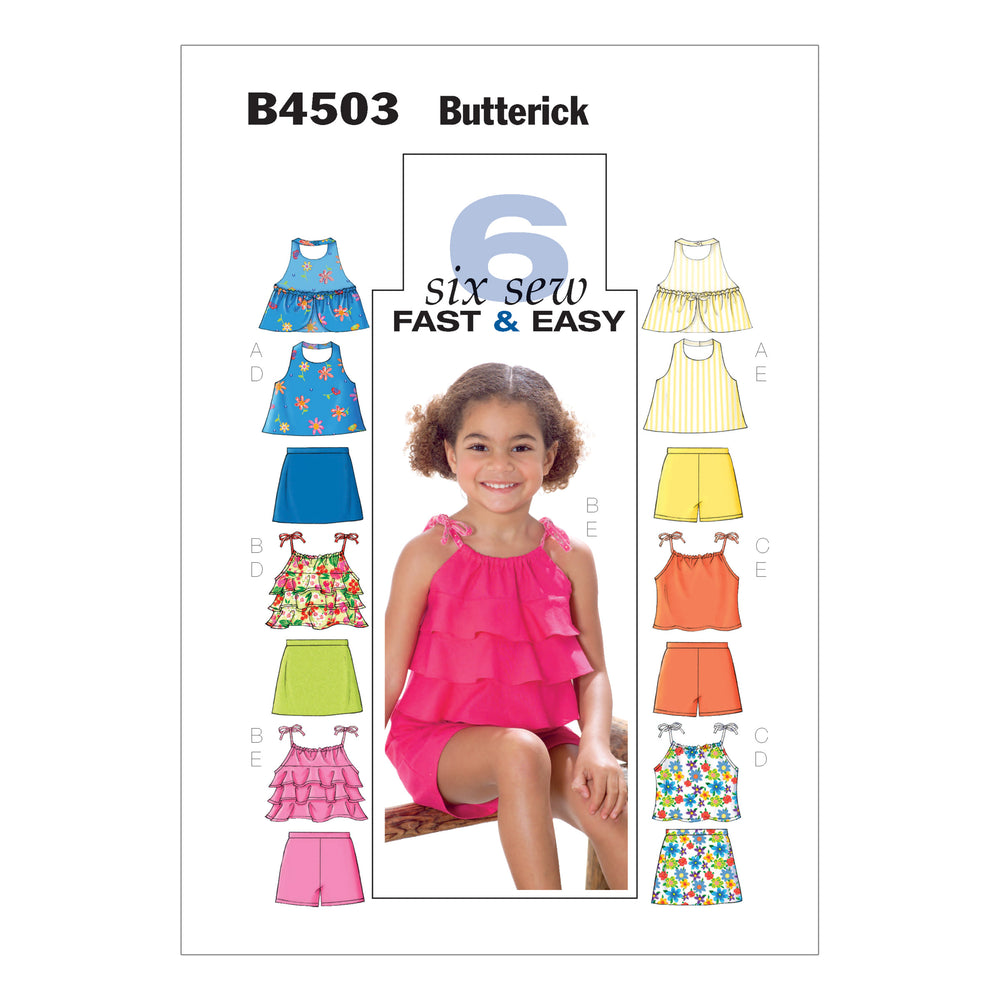 Butterick Girls Top, Skort and Shorts B4503