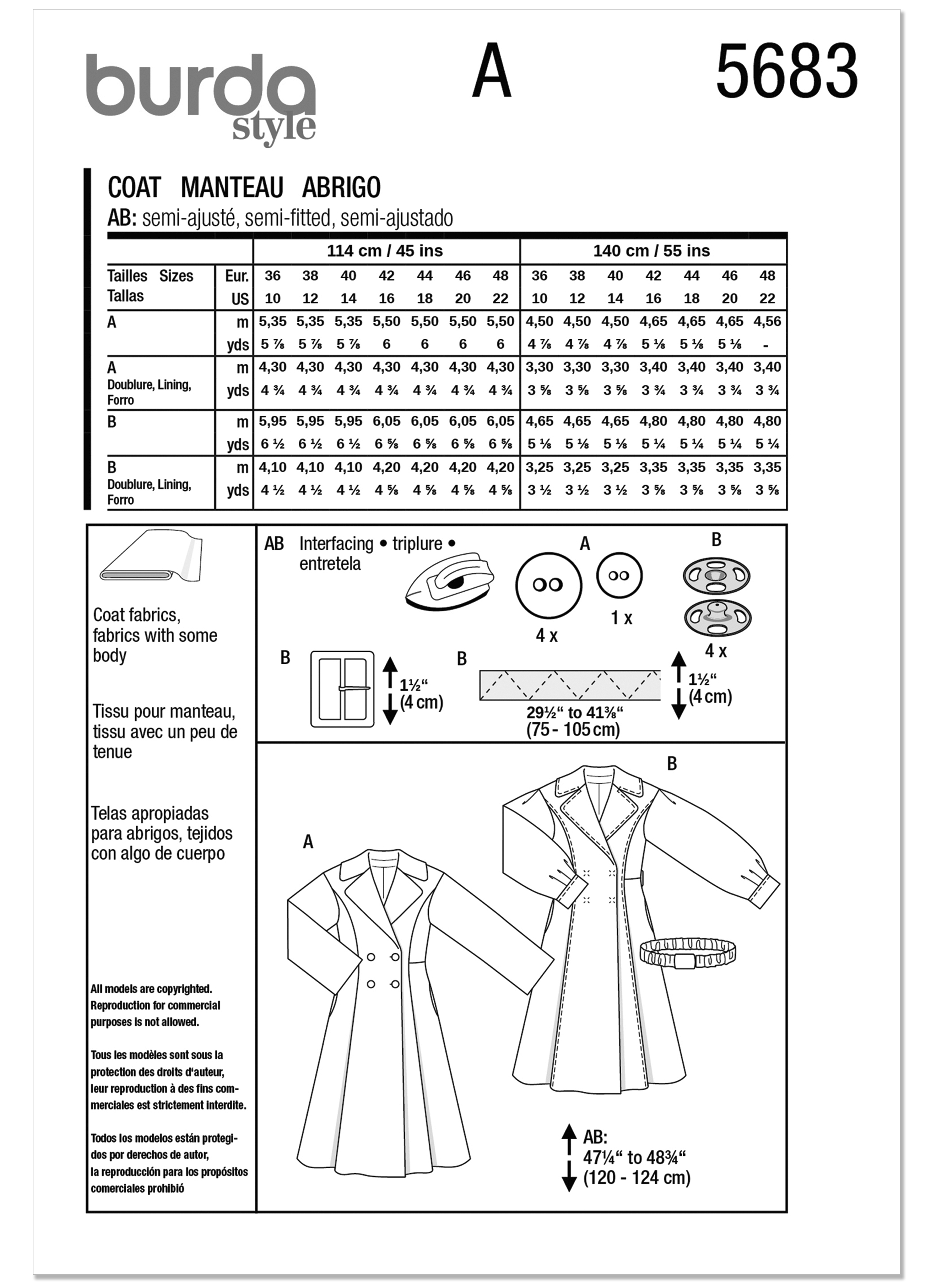 Burda Misses' Coats 5683