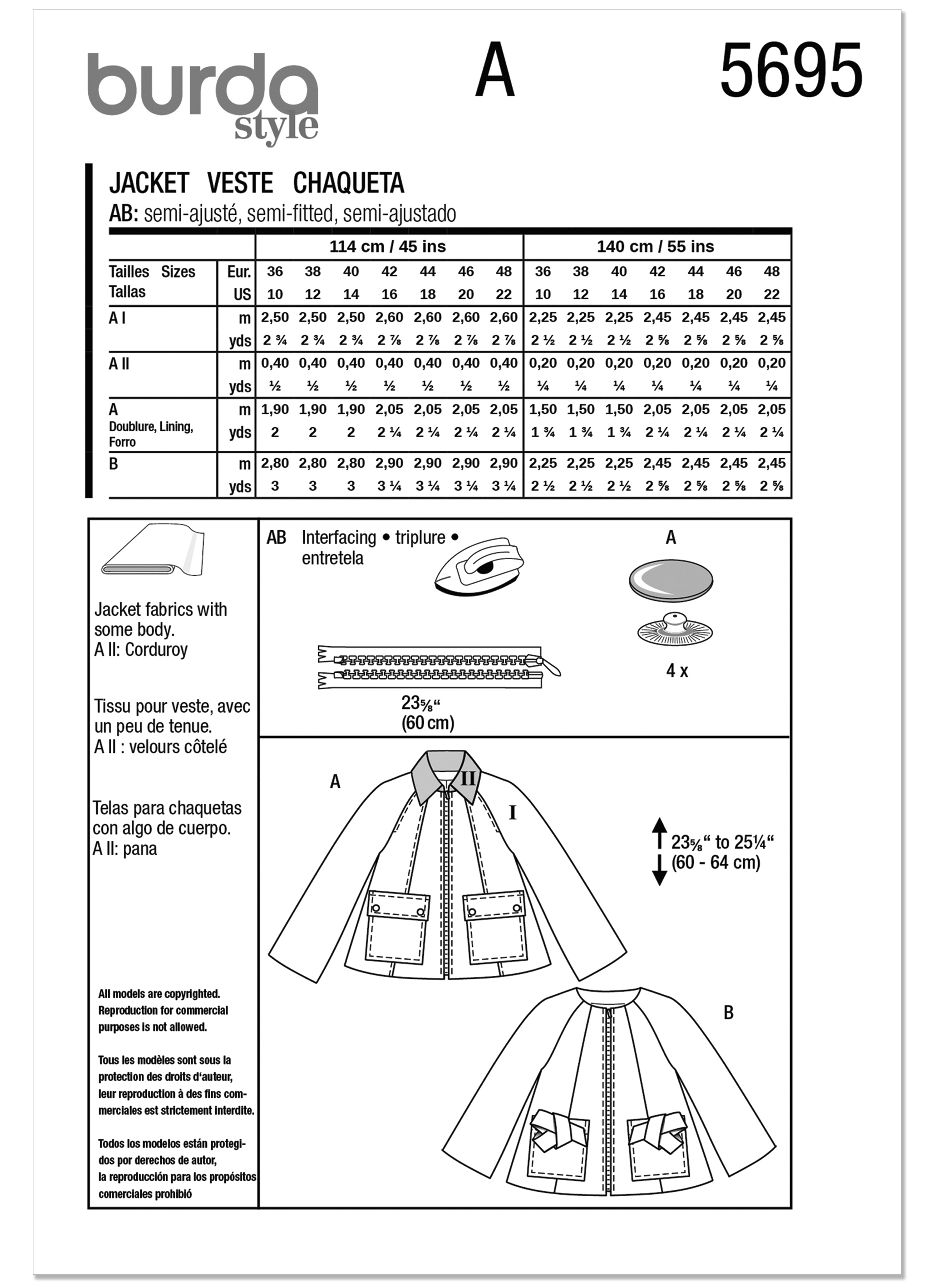 Burda Misses' Jackets 5695