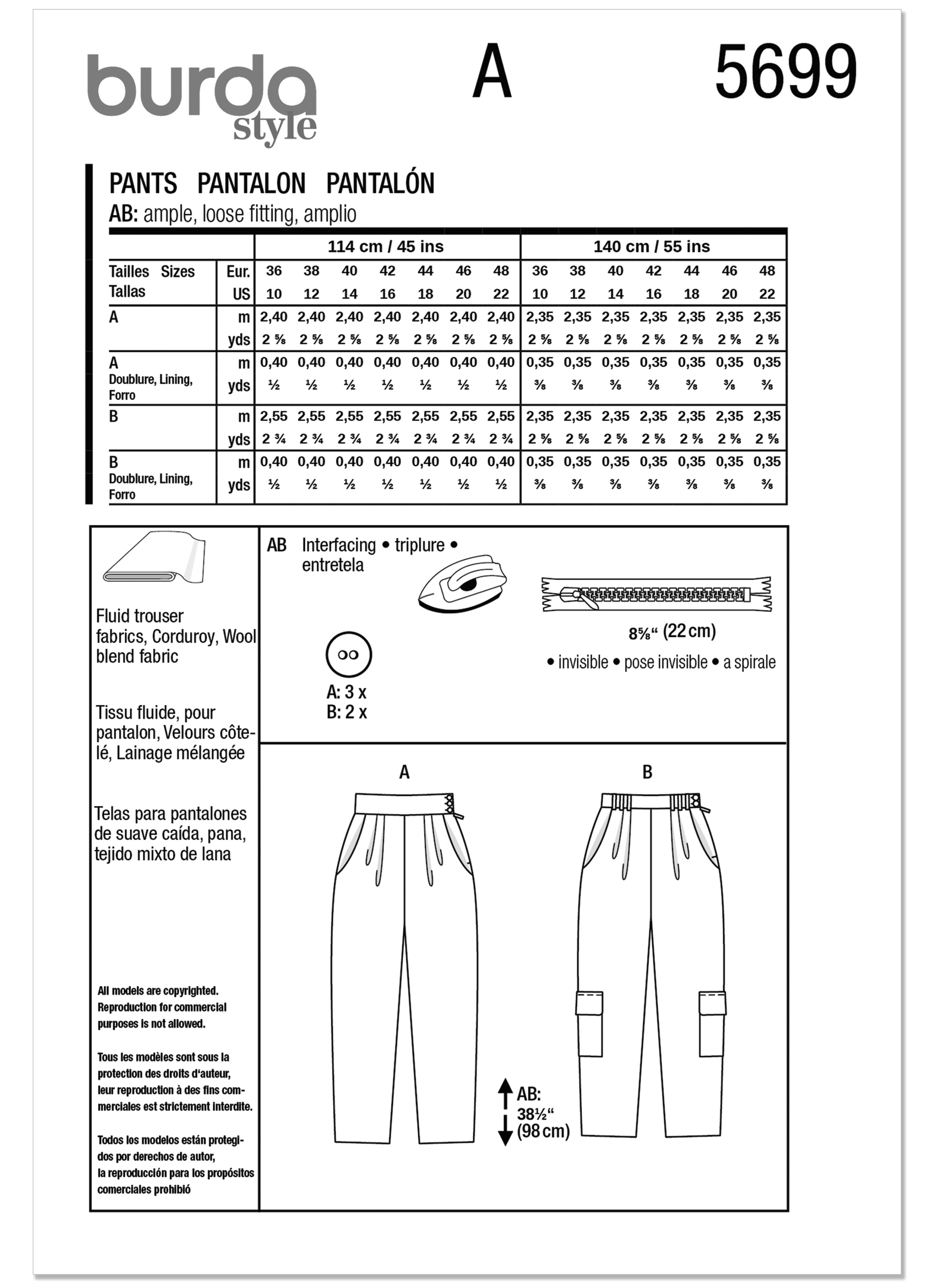 Burda Misses' Trousers 5699