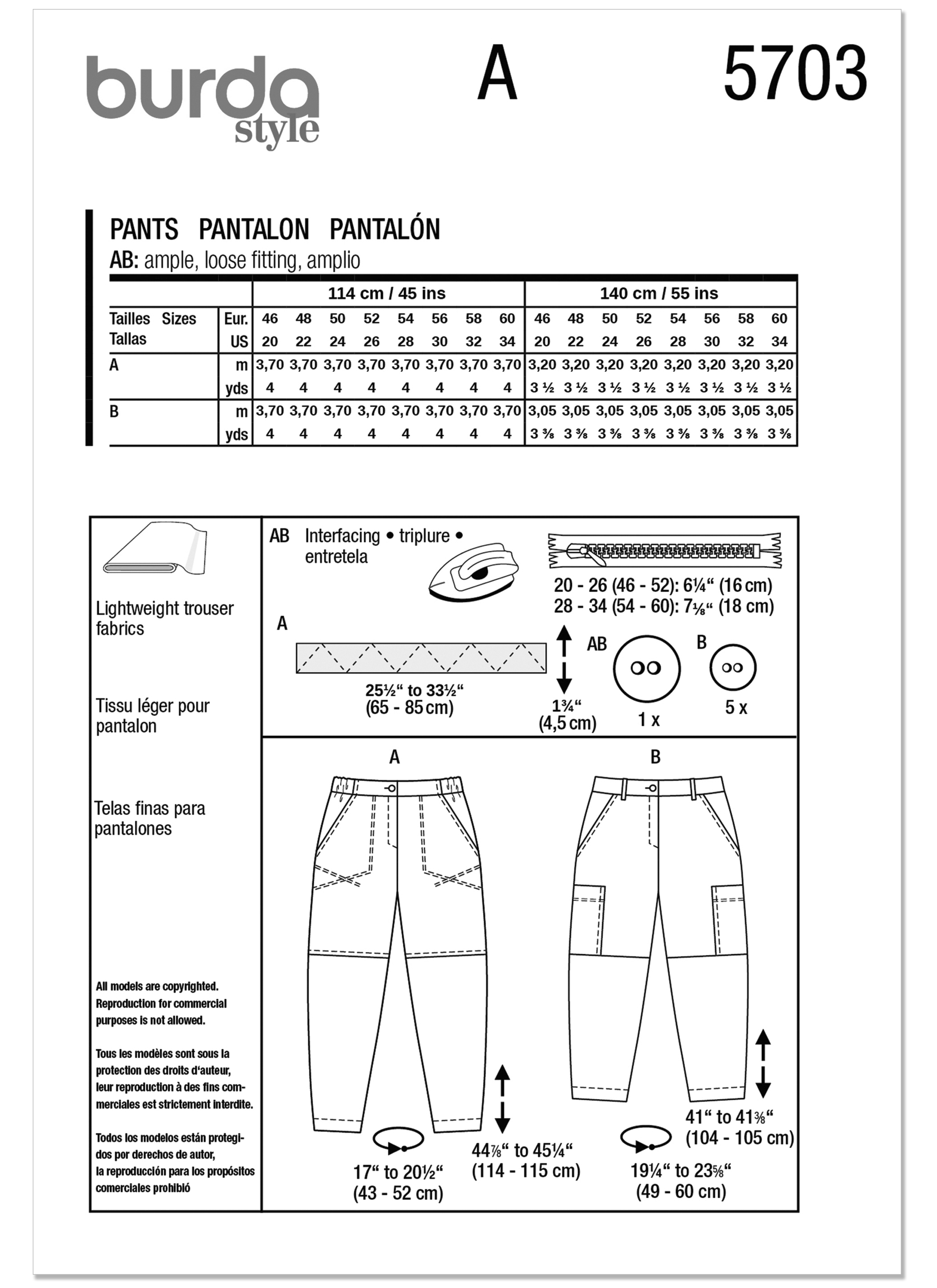 Burda Misses' Trousers 5703