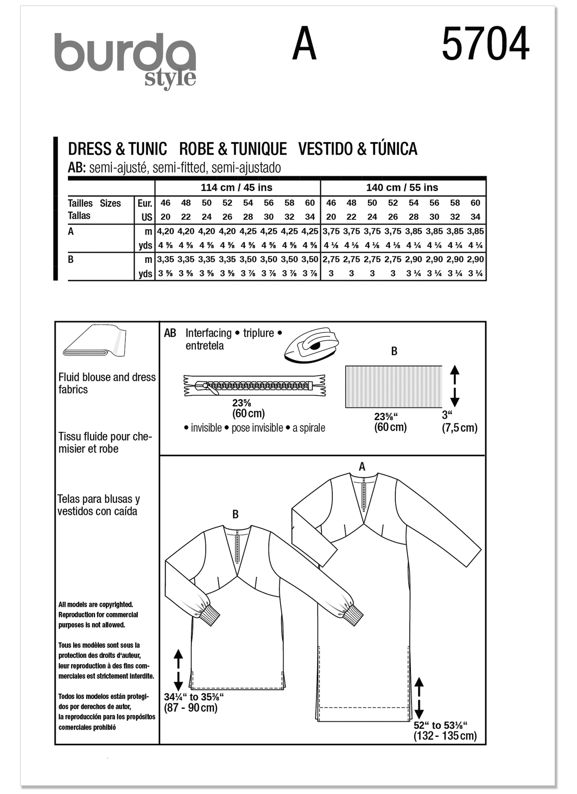 Burda Misses' Dress and Tunic 5704