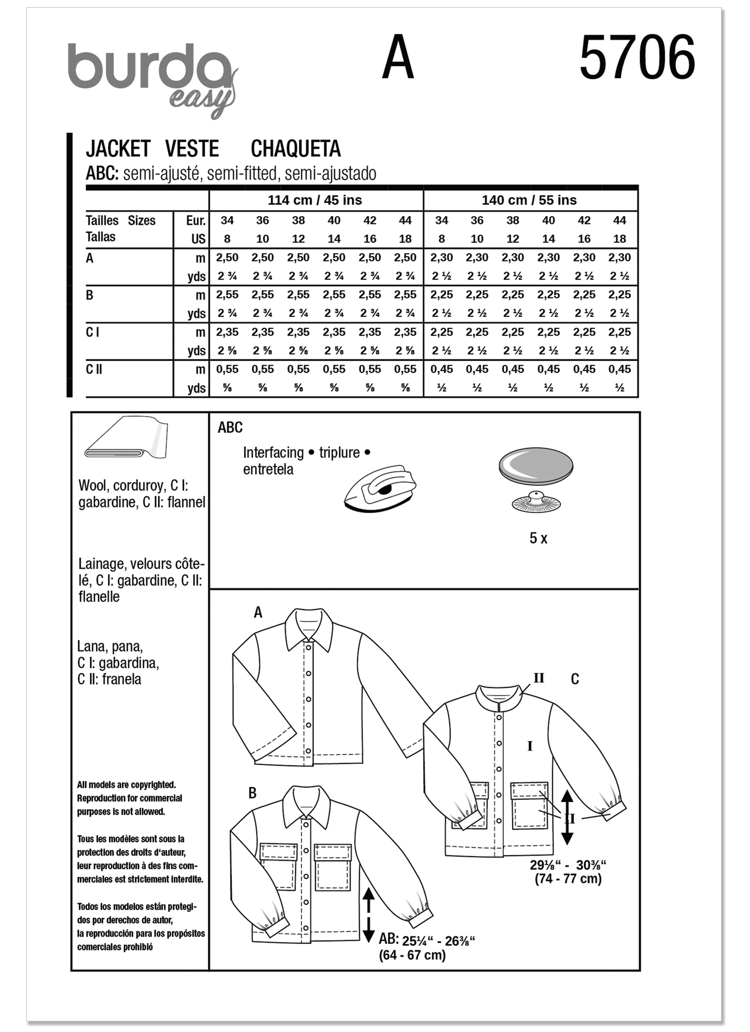 Burda Misses' Jackets 5706