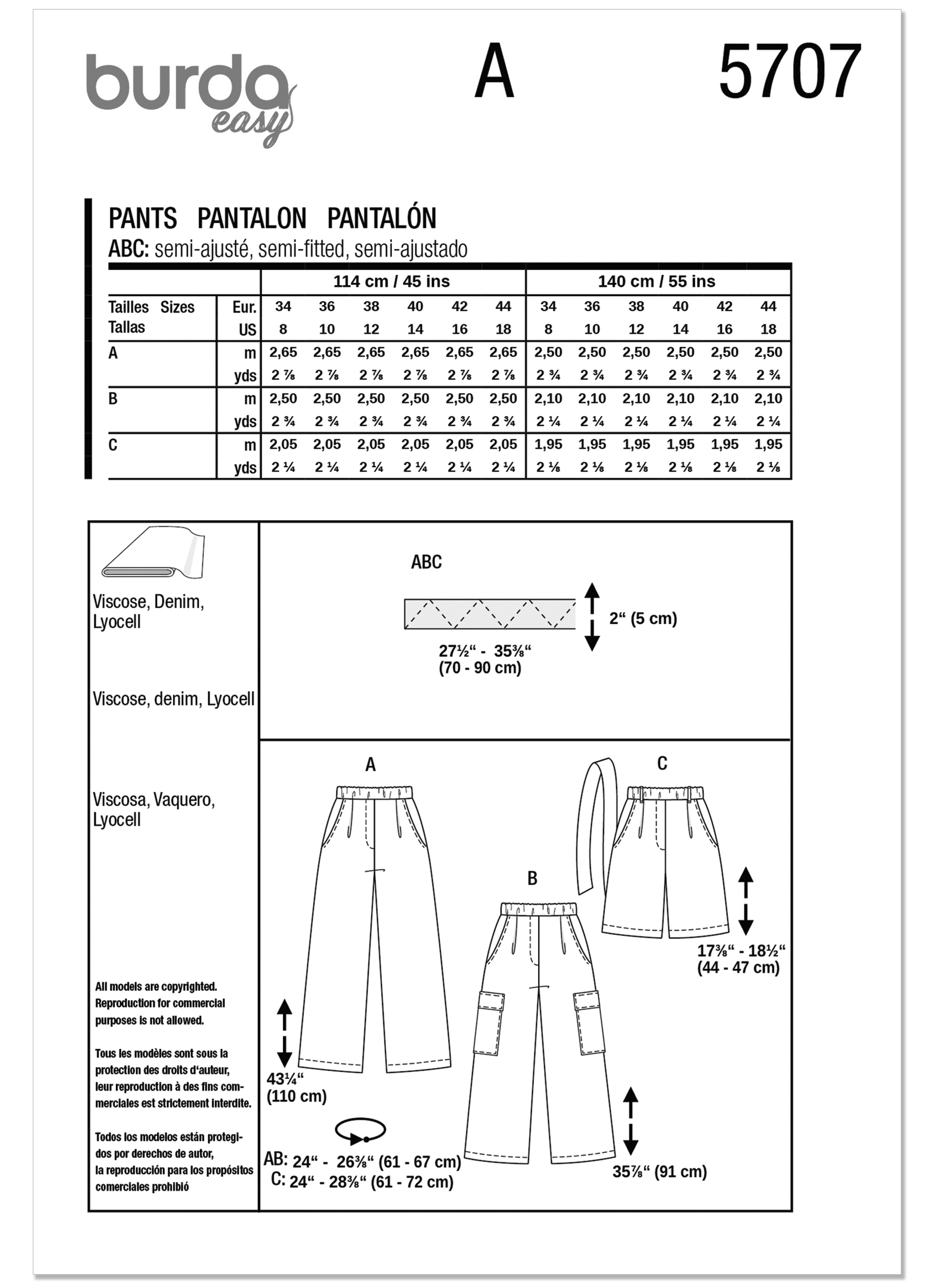 Burda Misses’ Trousers 5707