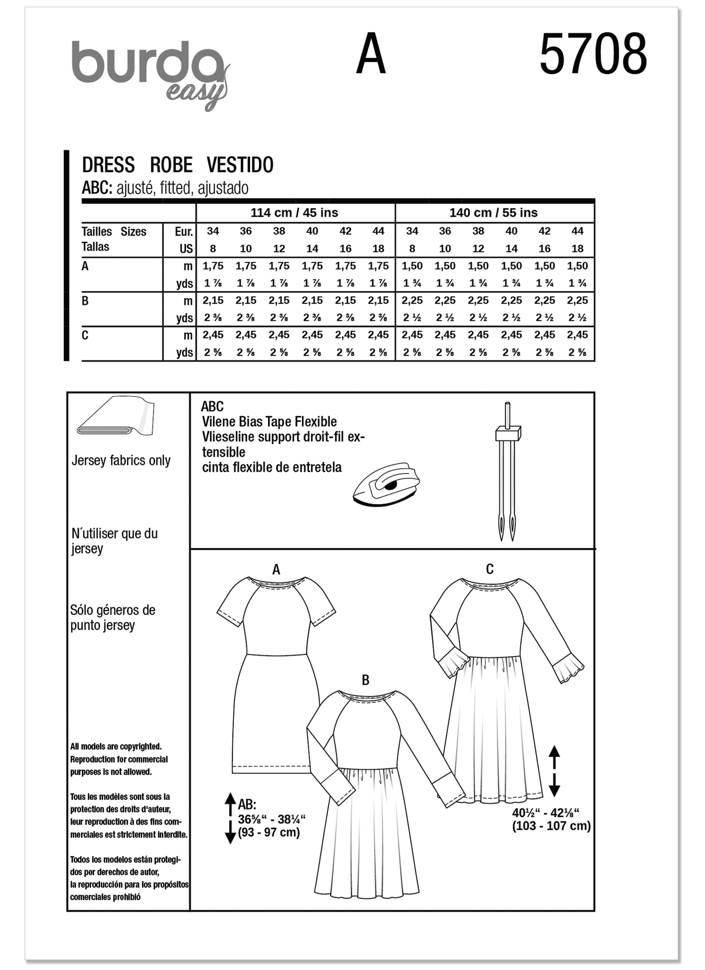 Burda Misses' Dresses 5708