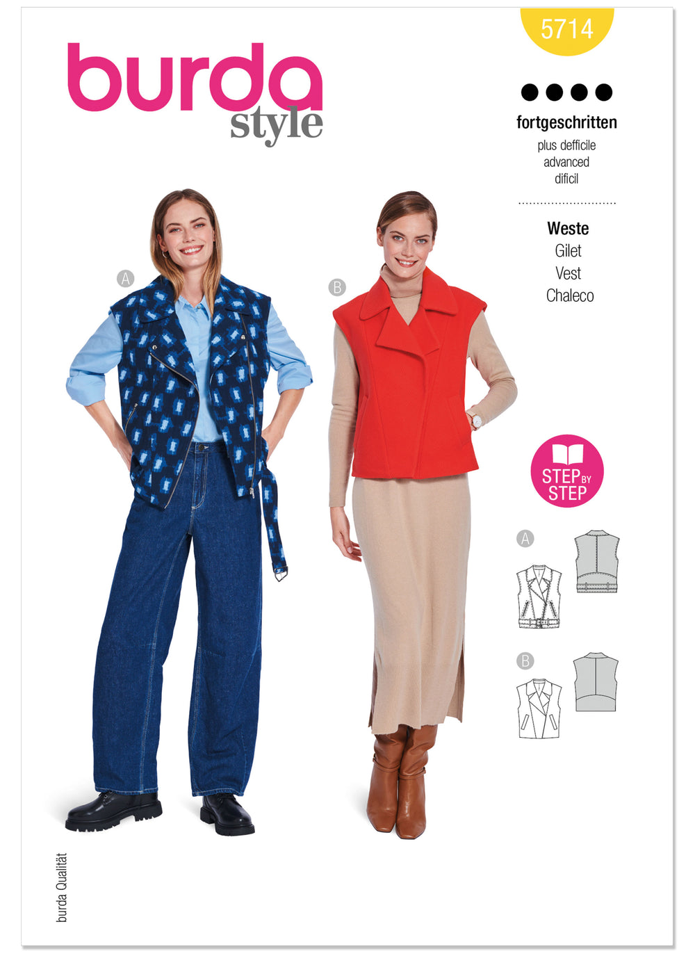 Burda Misses' Vests 5714