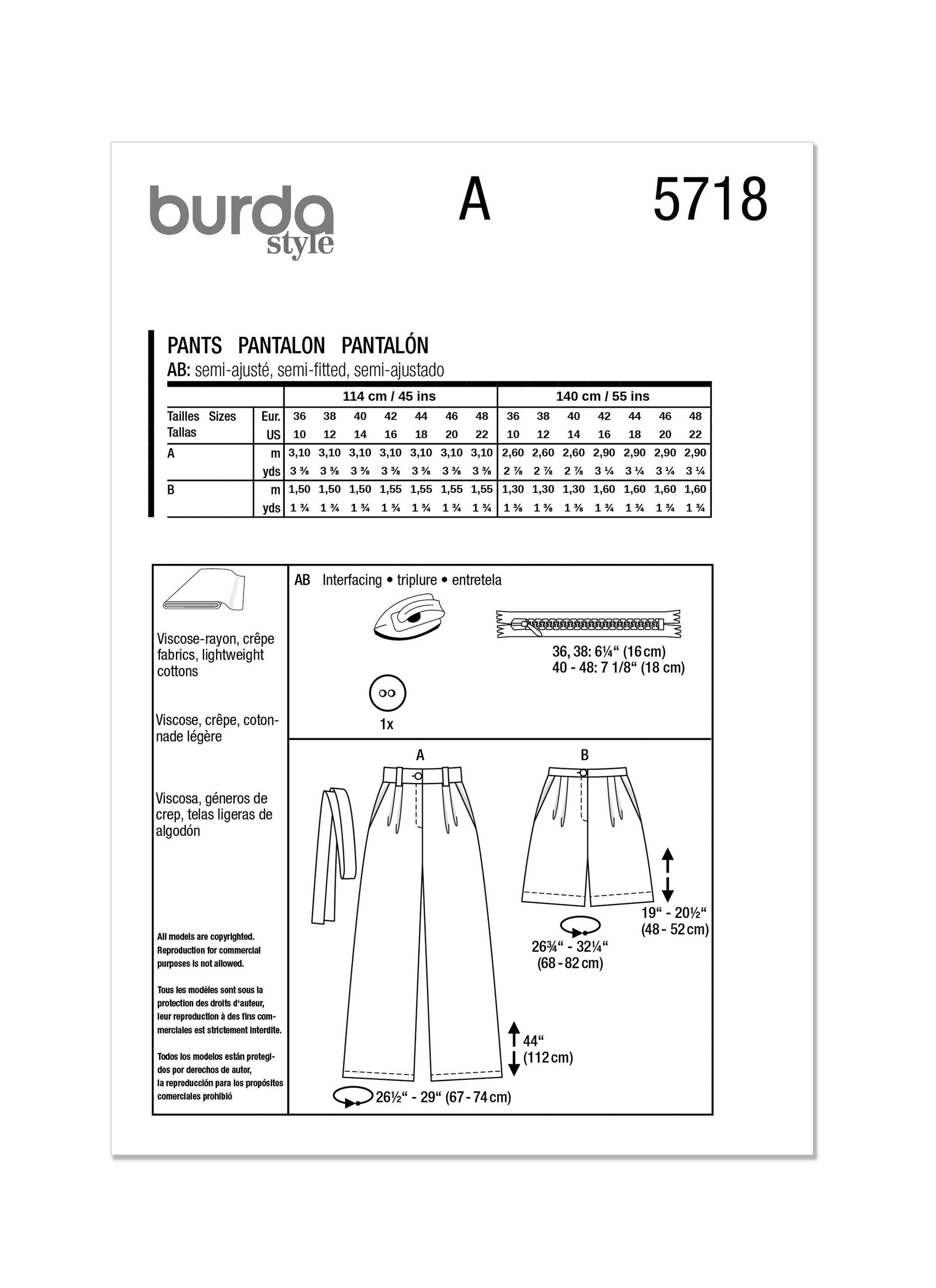 Burda Trousers 5718