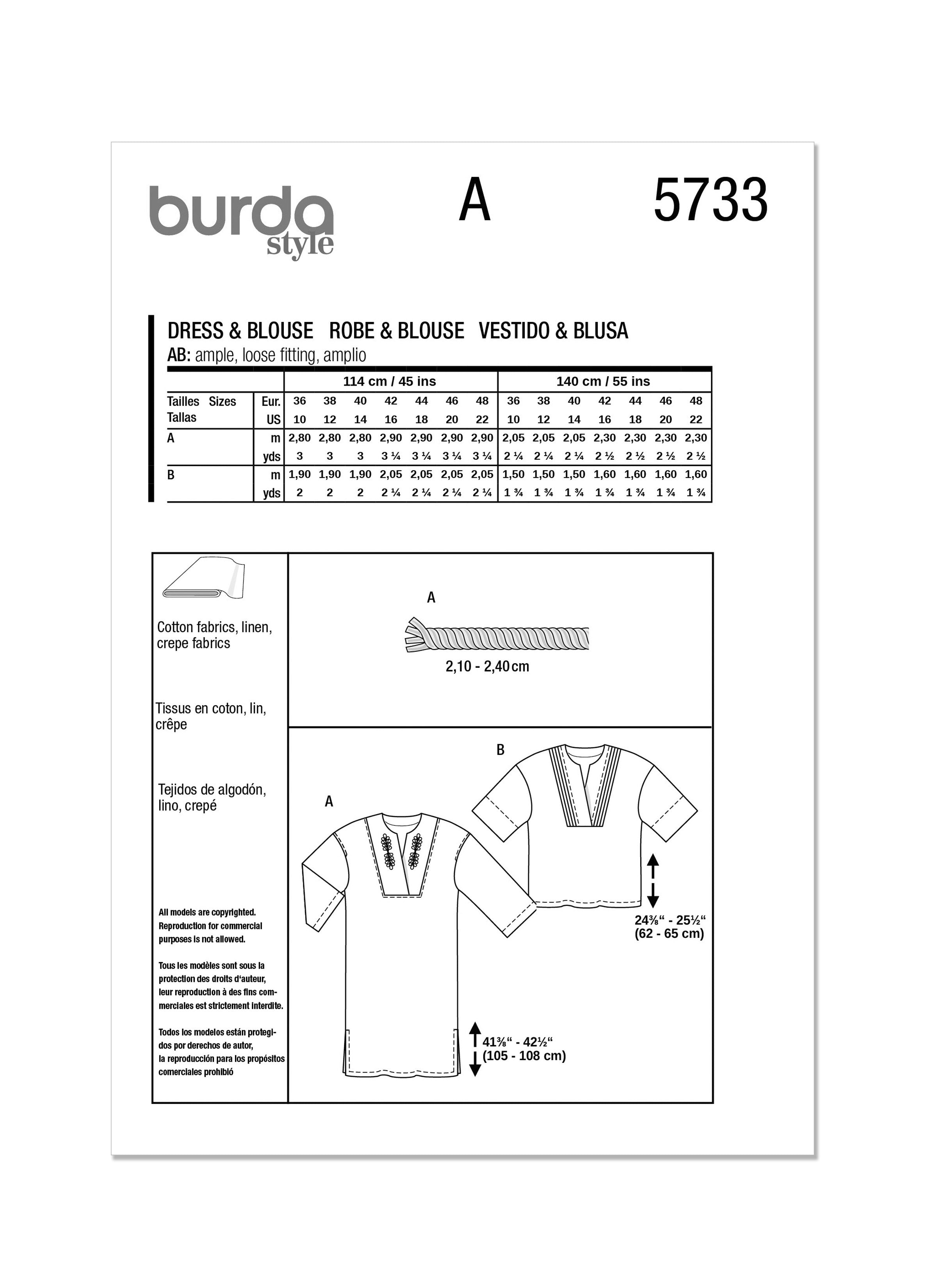 Burda Dress and Blouse 5733