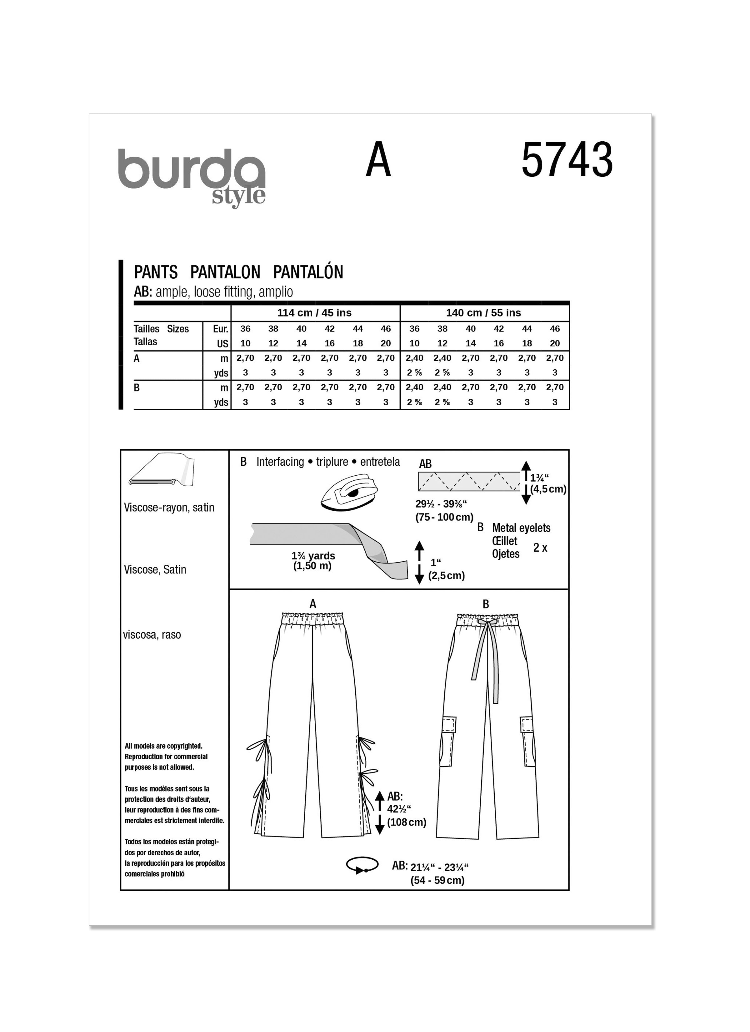 Burda Trousers 5743