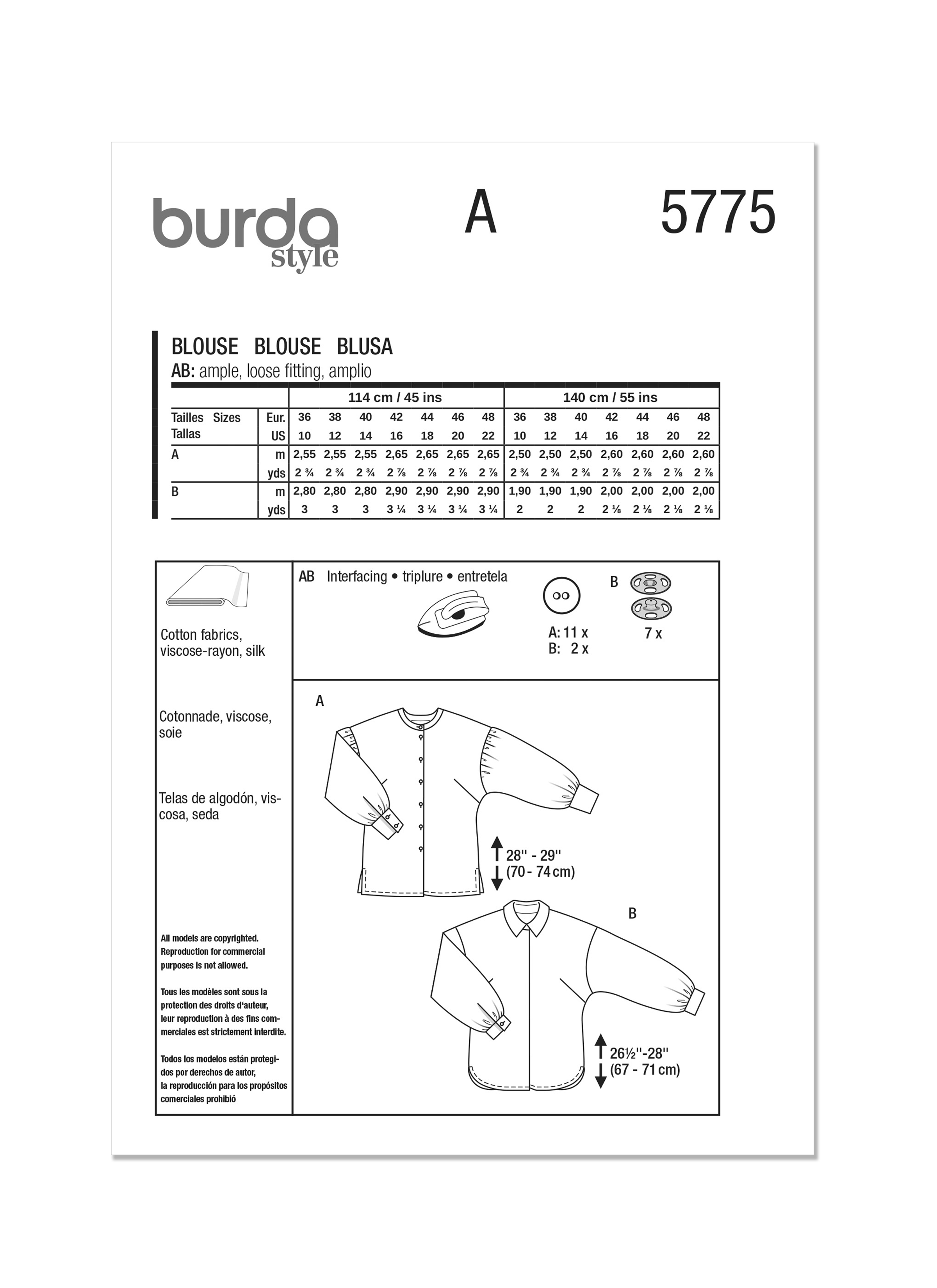 Burda Blouses 5775