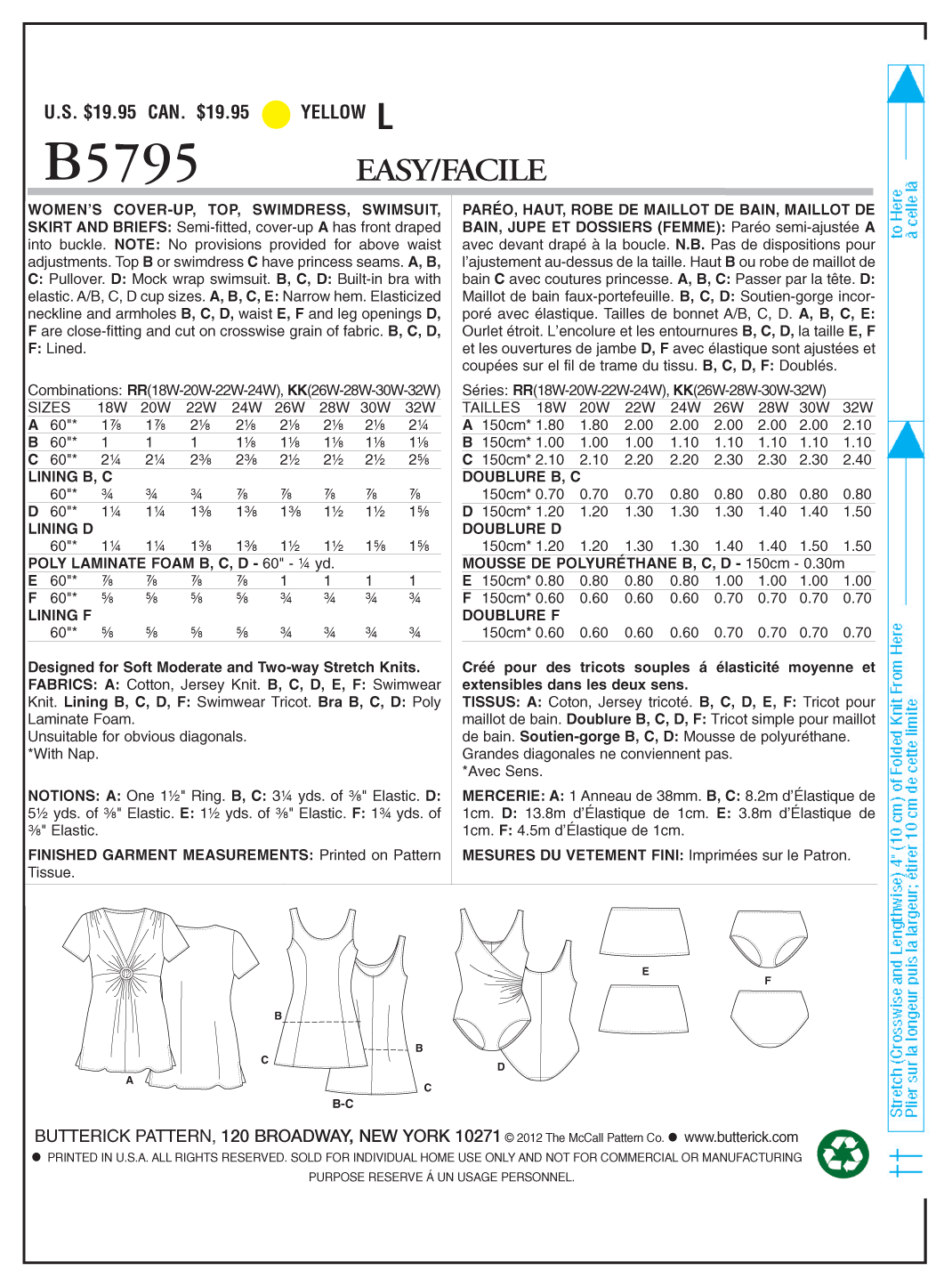 Butterick Swimwear B5795