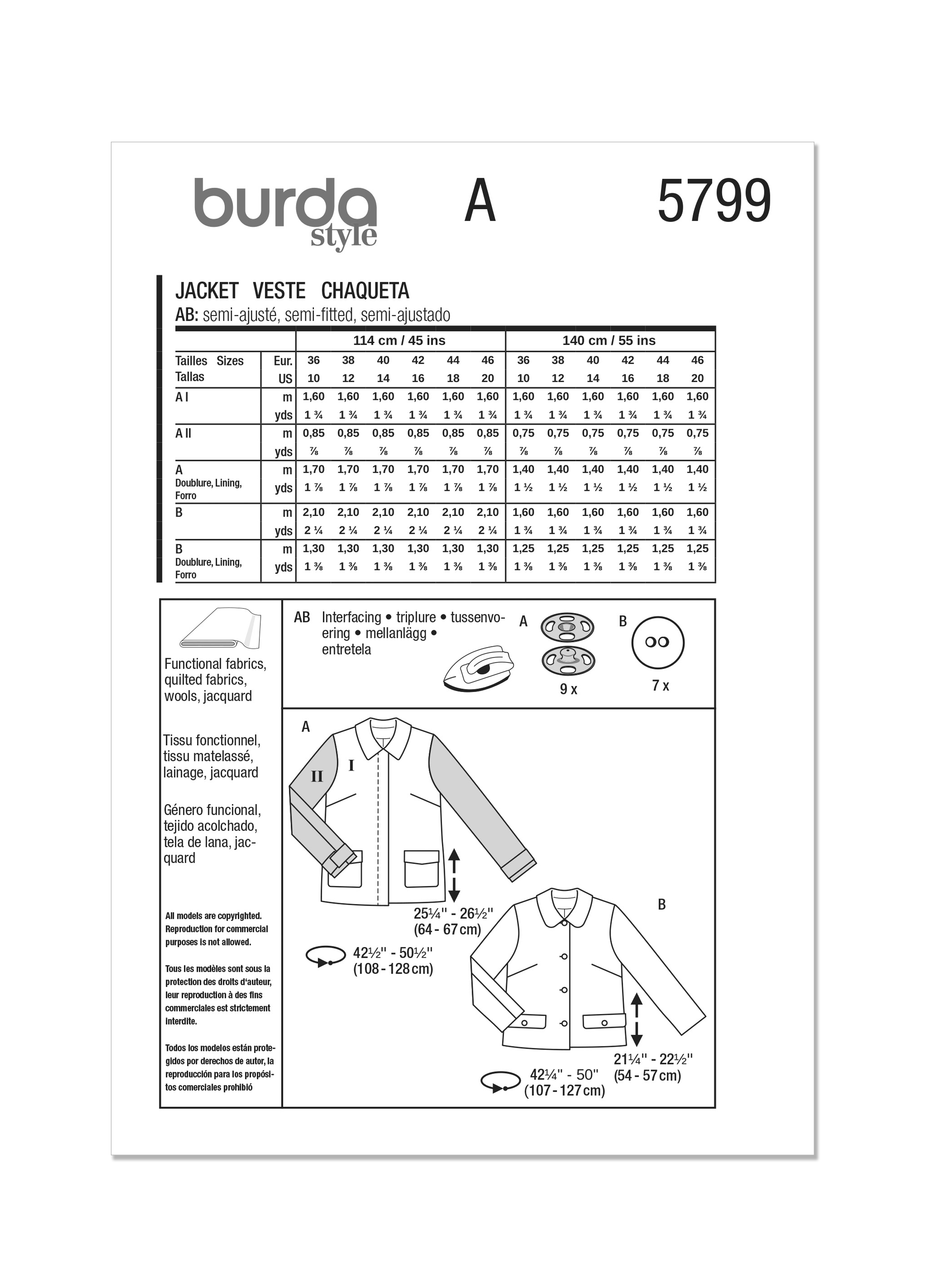 Burda Jacket 5799