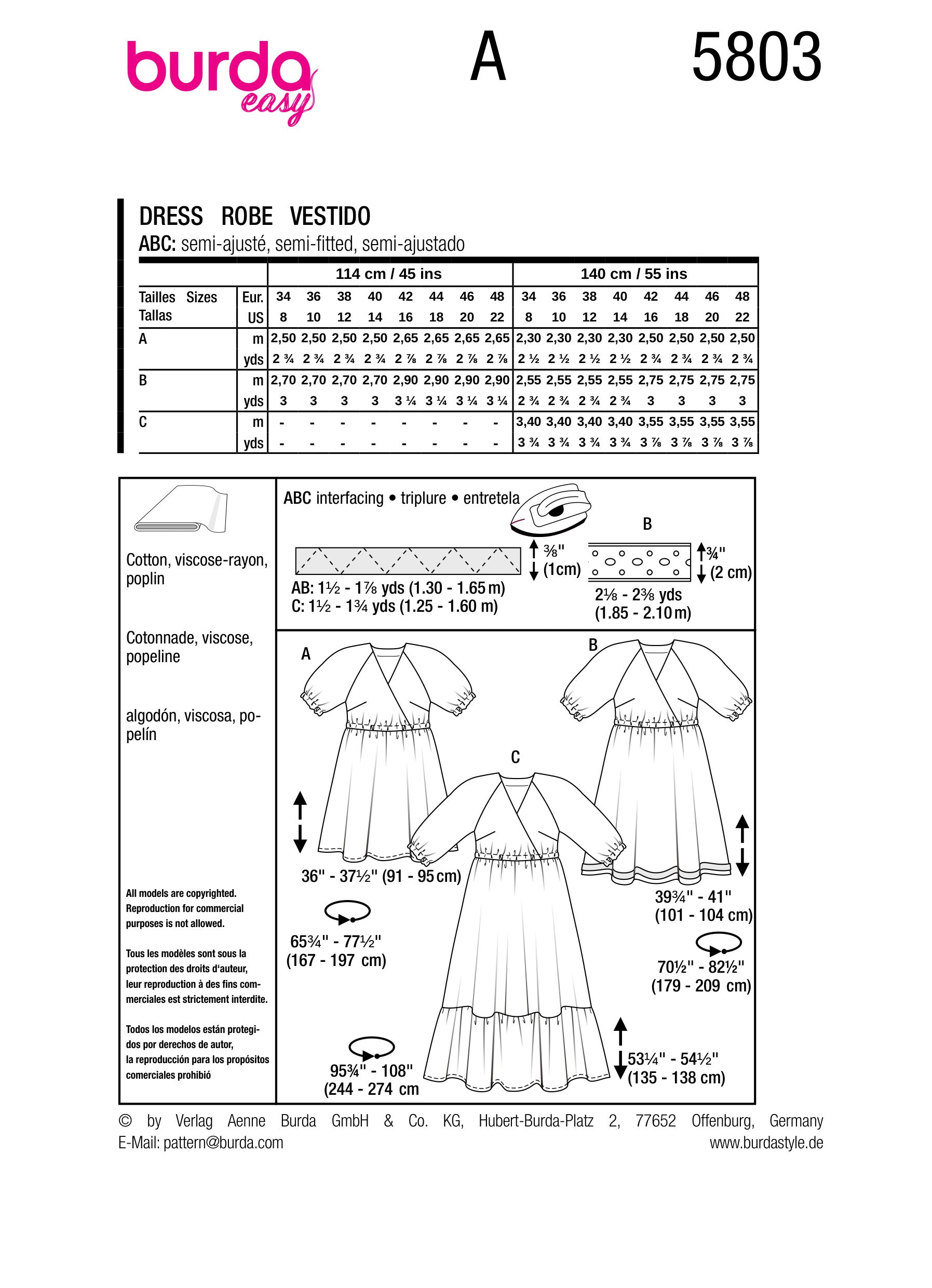 Burda Dress 5803 The Fold Line Burda Dress 5803 The Fold Line