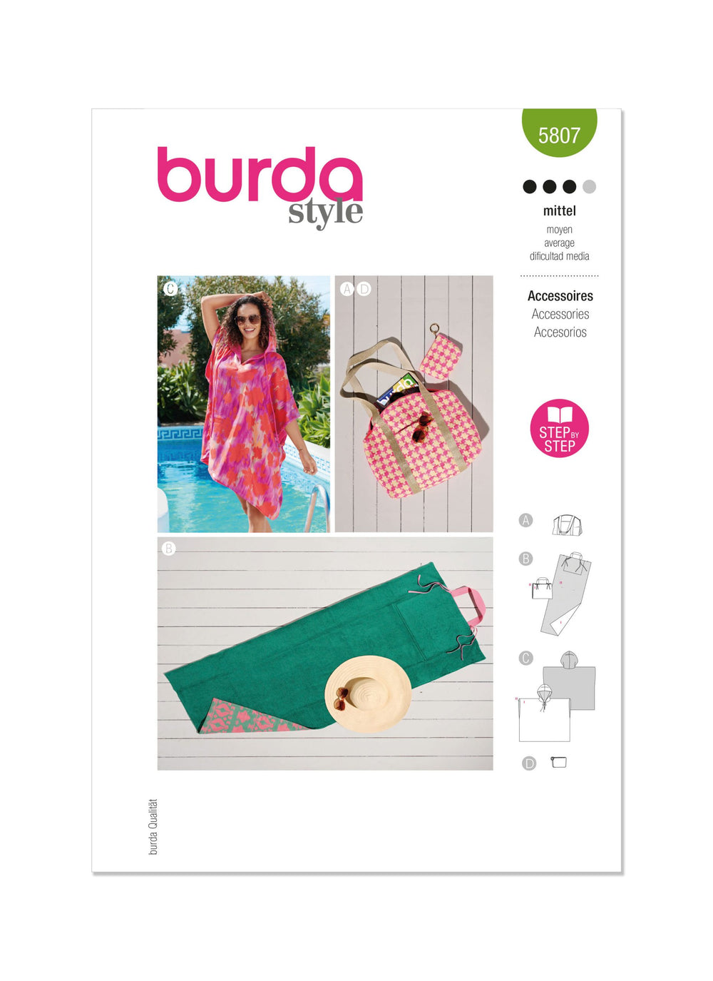Burda Beach Poncho & Accessories 5807