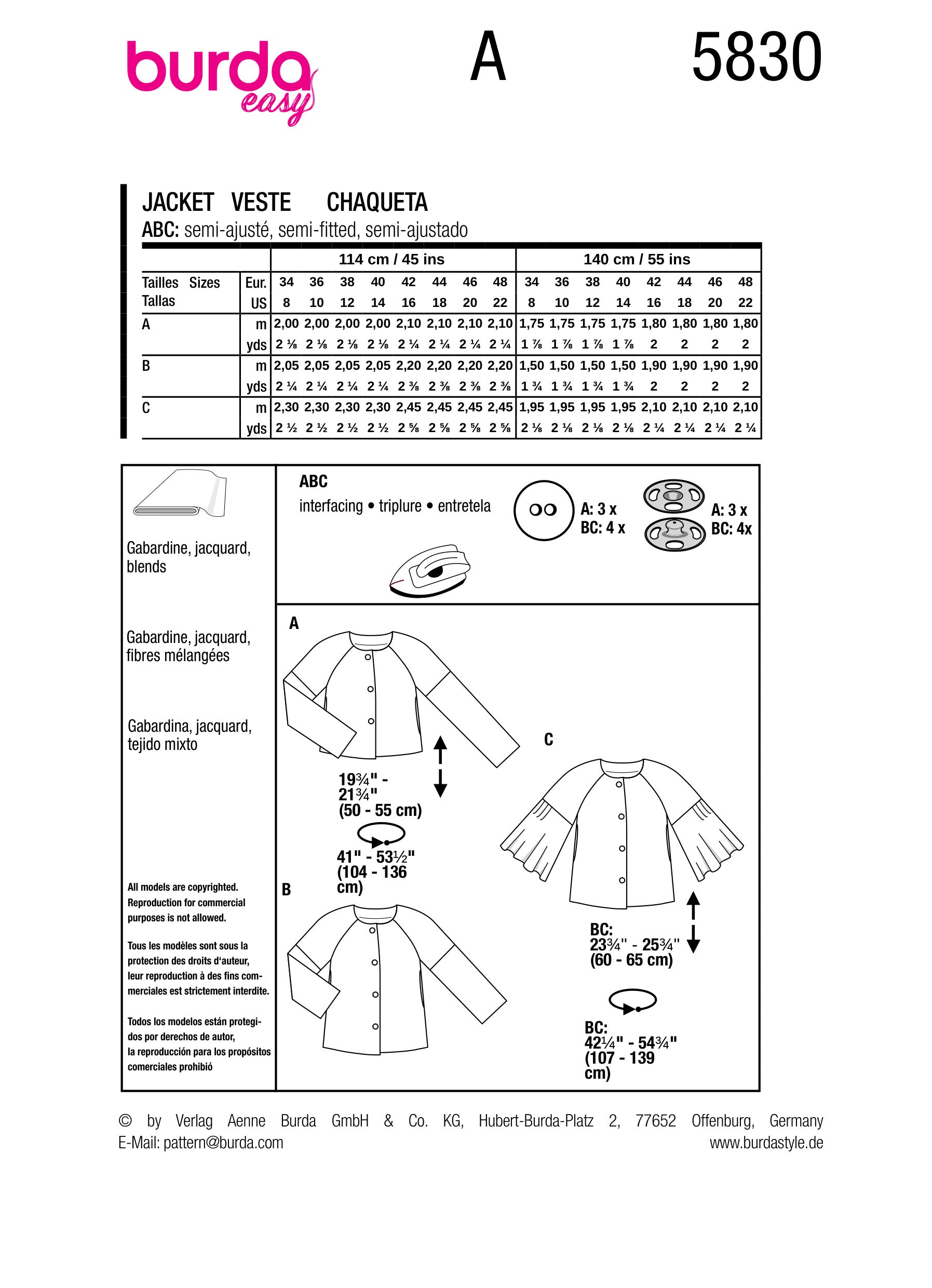 Burda Jacket 5830