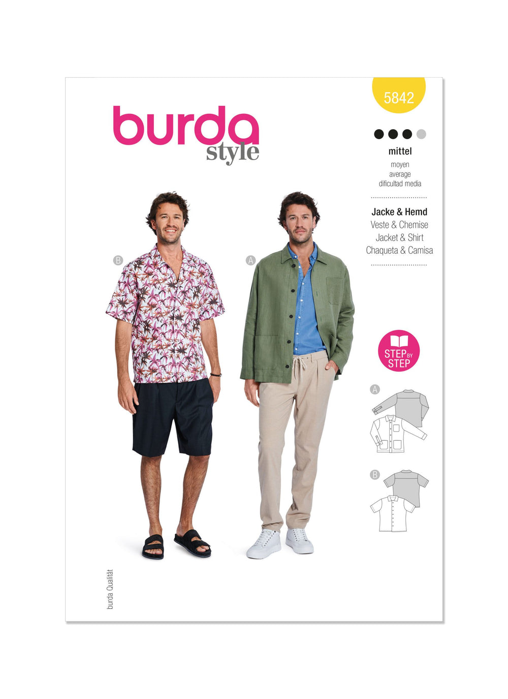 Burda Men's Shirt or Shacket 5842