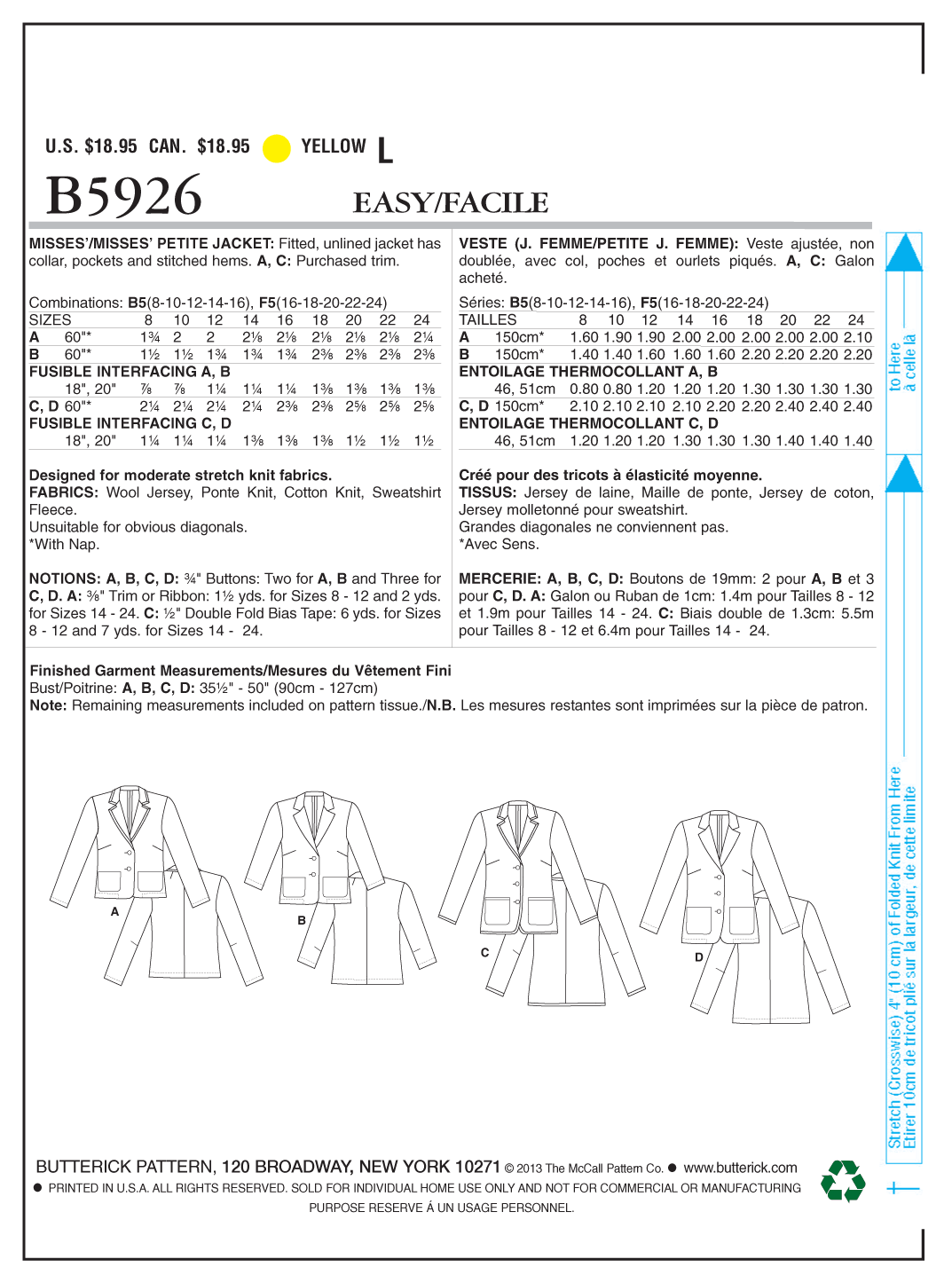 Butterick Jacket B5926