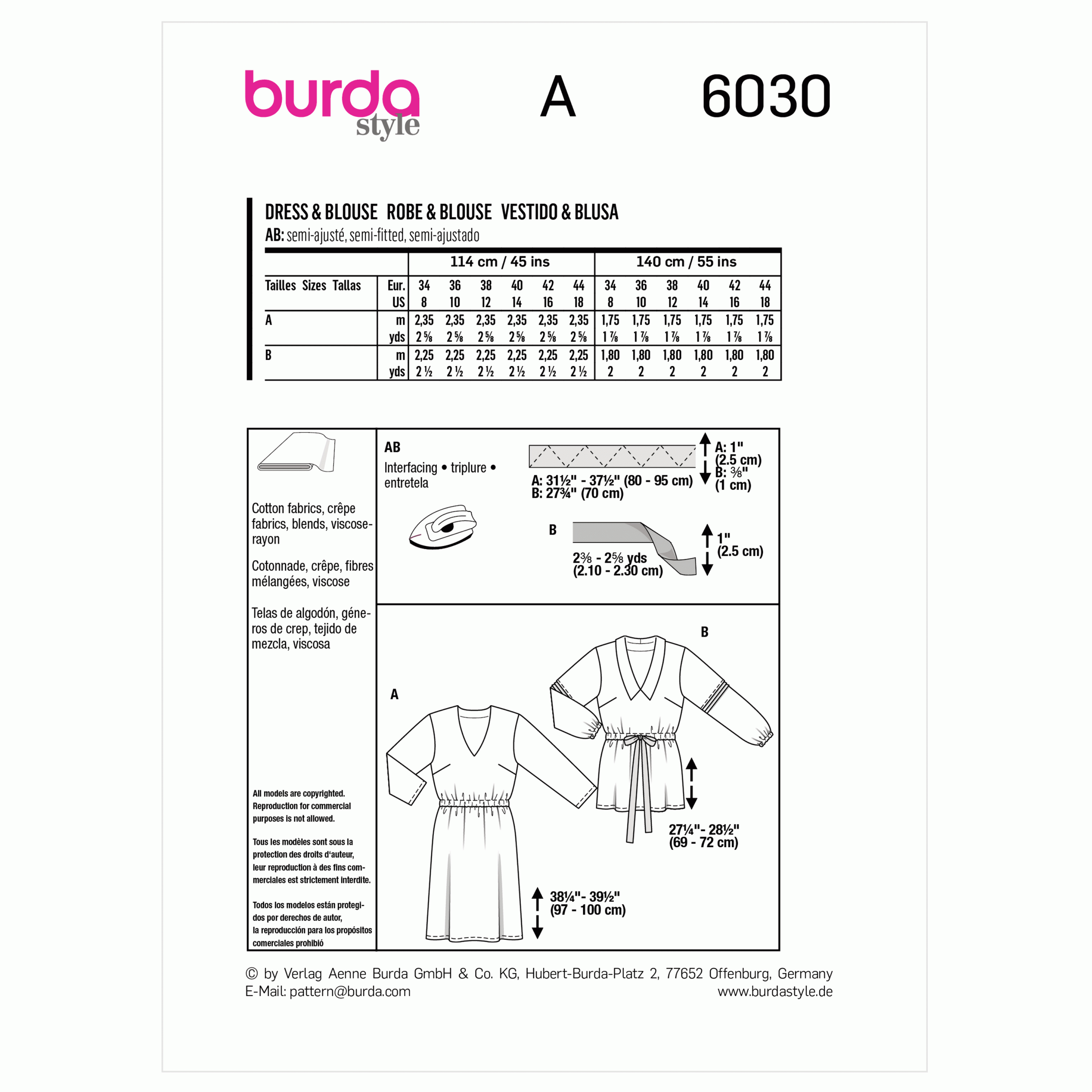 Burda Dress and Blouse 6030