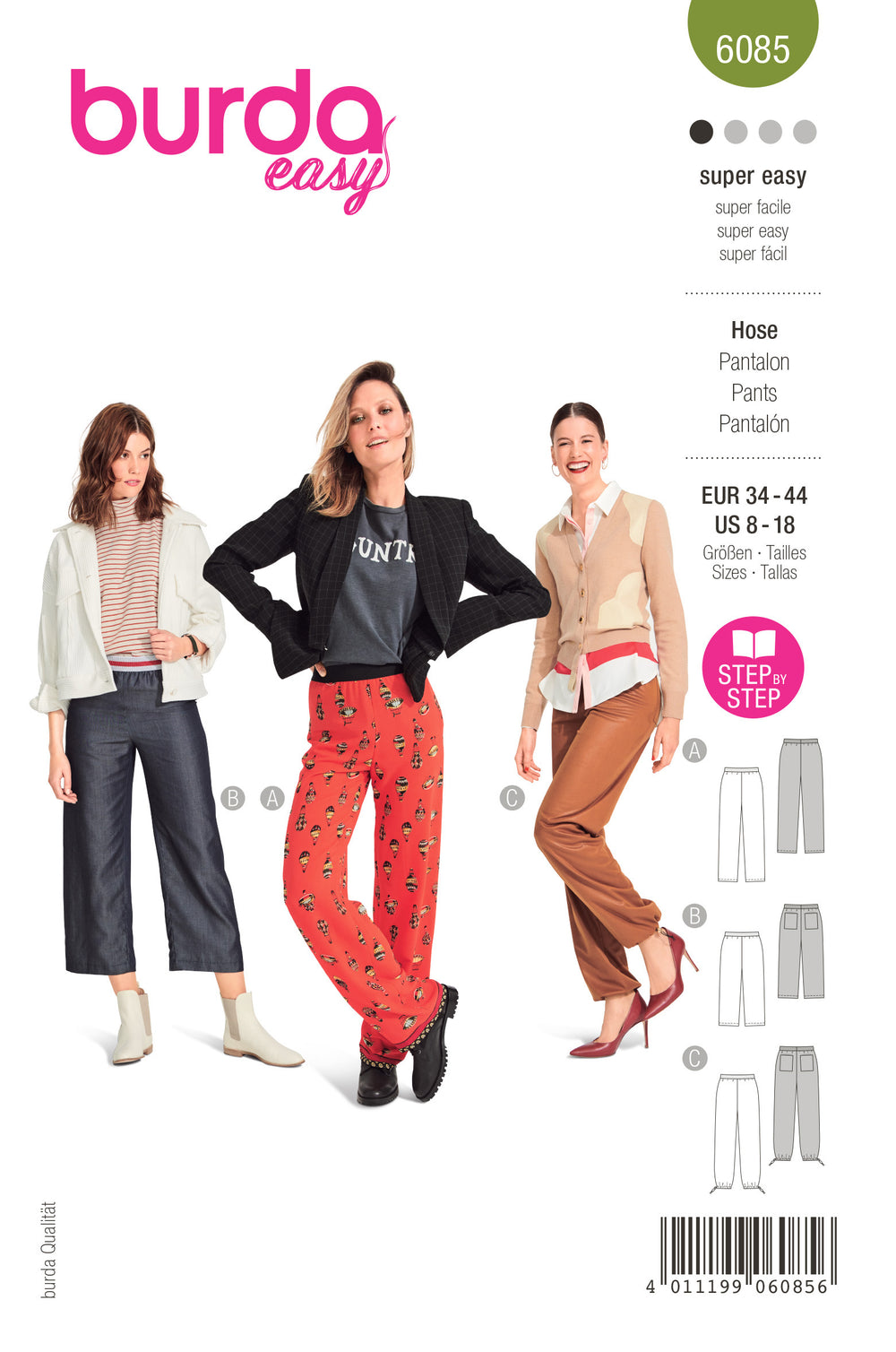 Burda Pull-on Trousers 6085