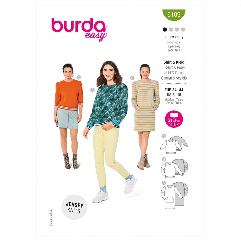 Burda Sweatshirt and Sweater Dress 6109
