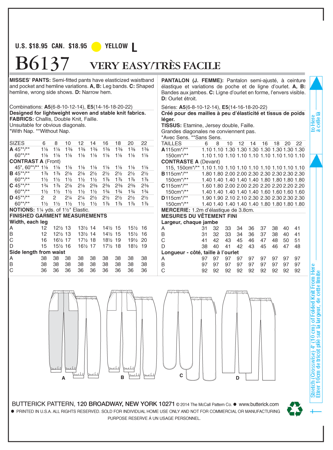 Butterick Trousers B6137