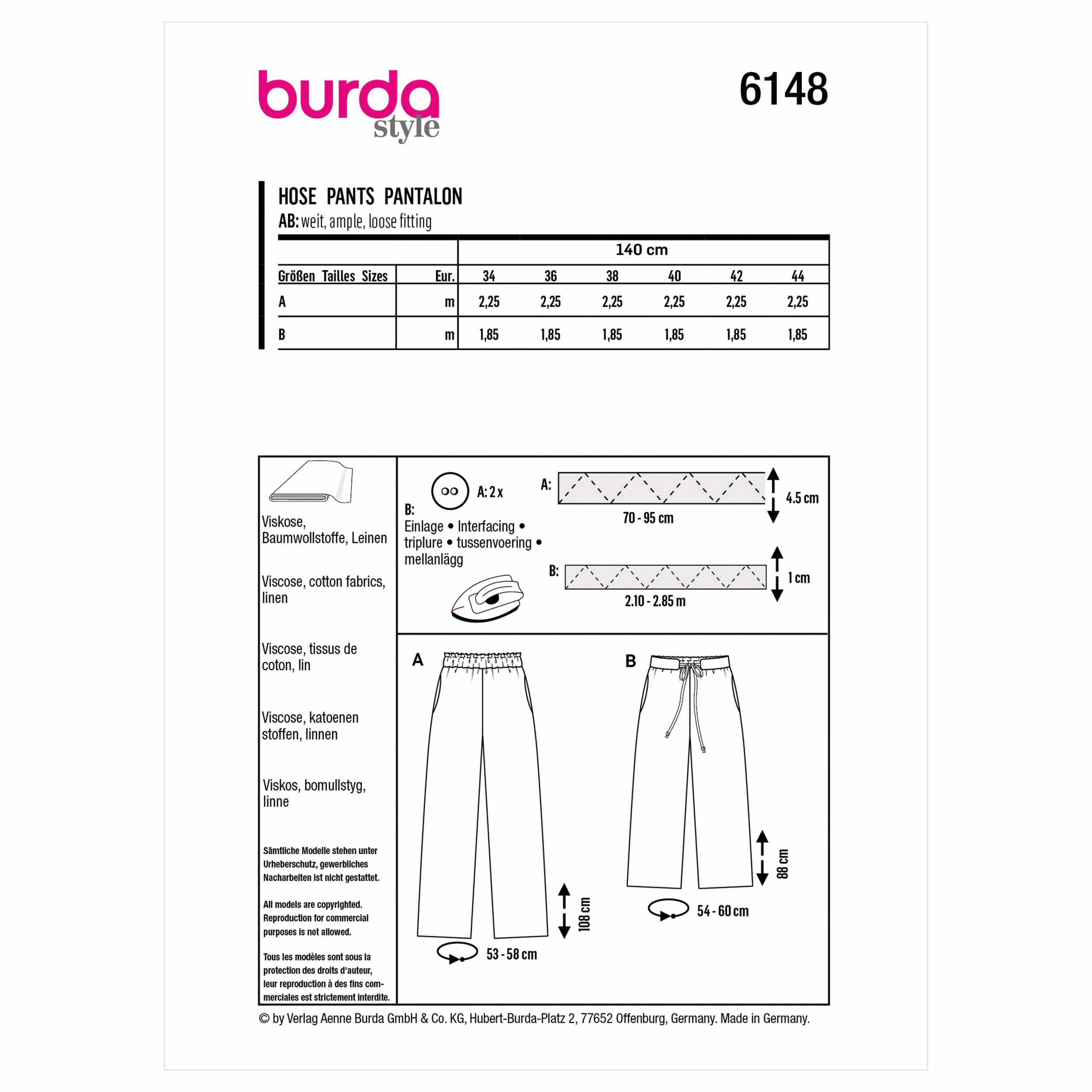 Burda Trousers 6148