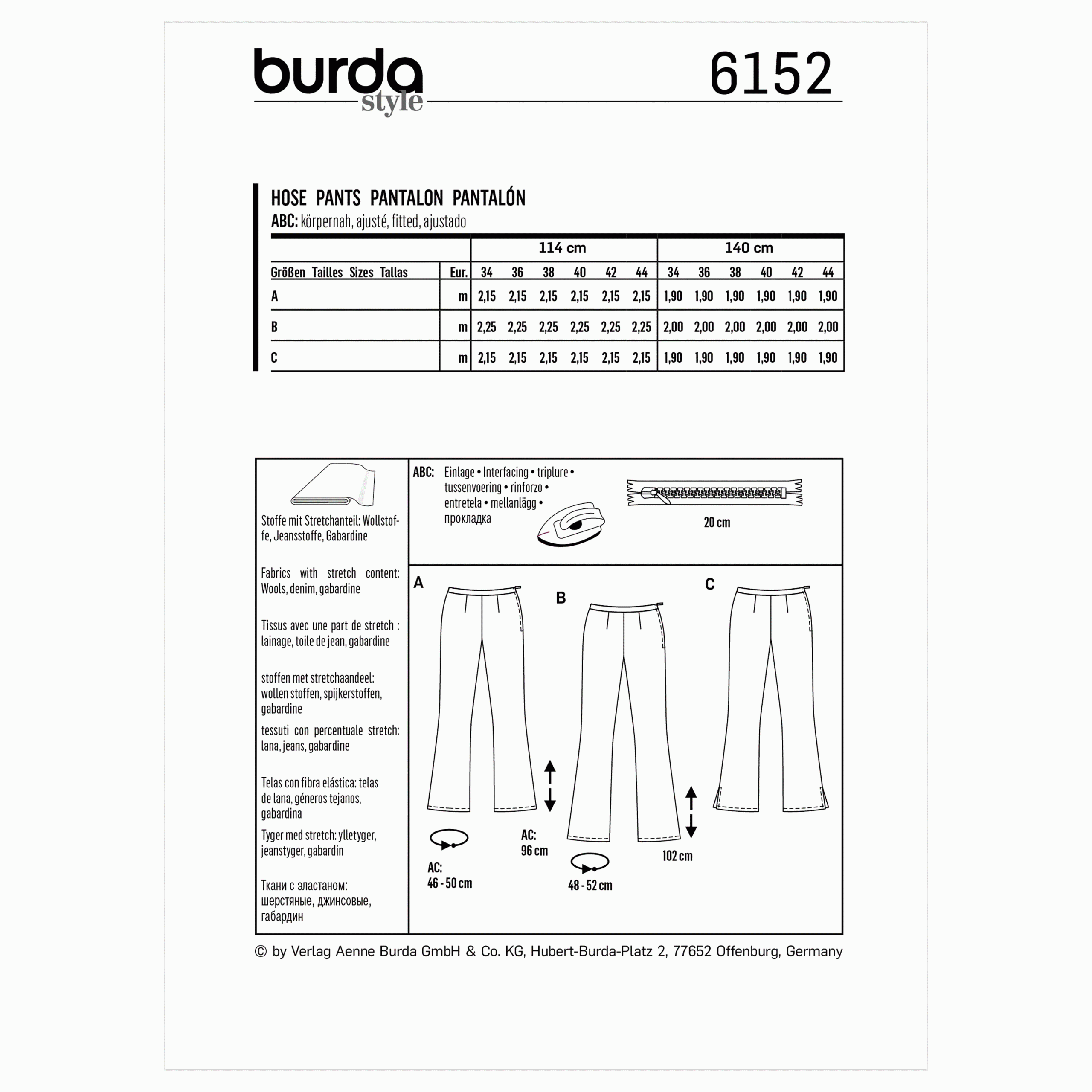 Burda Trousers 6152