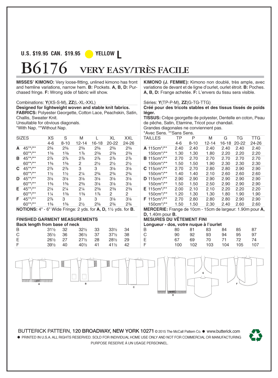 Butterick Robe B6176