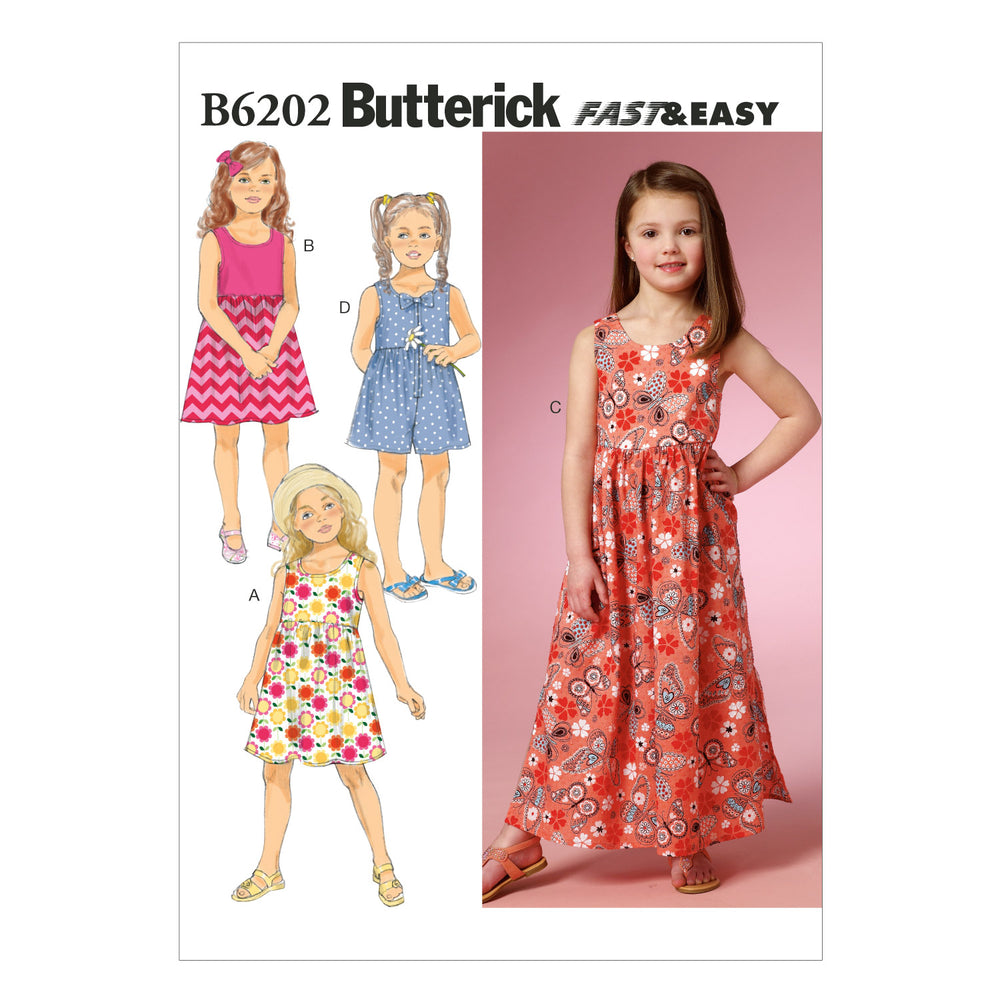Butterick Child Dresses and Culottes B6202