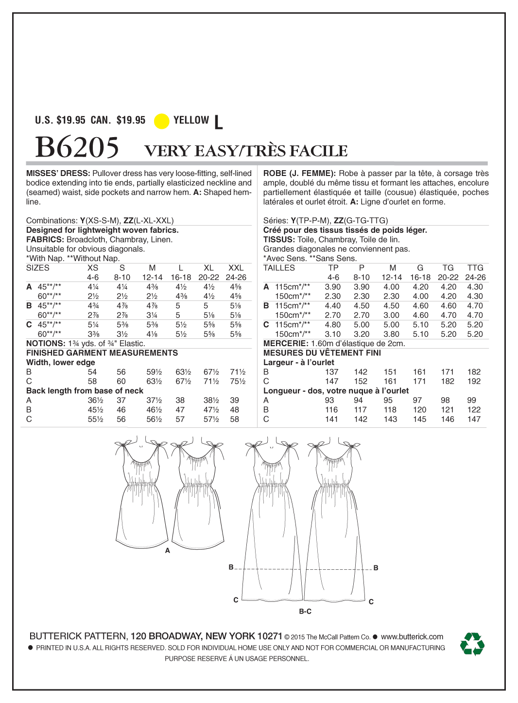 Butterick Dress B6205